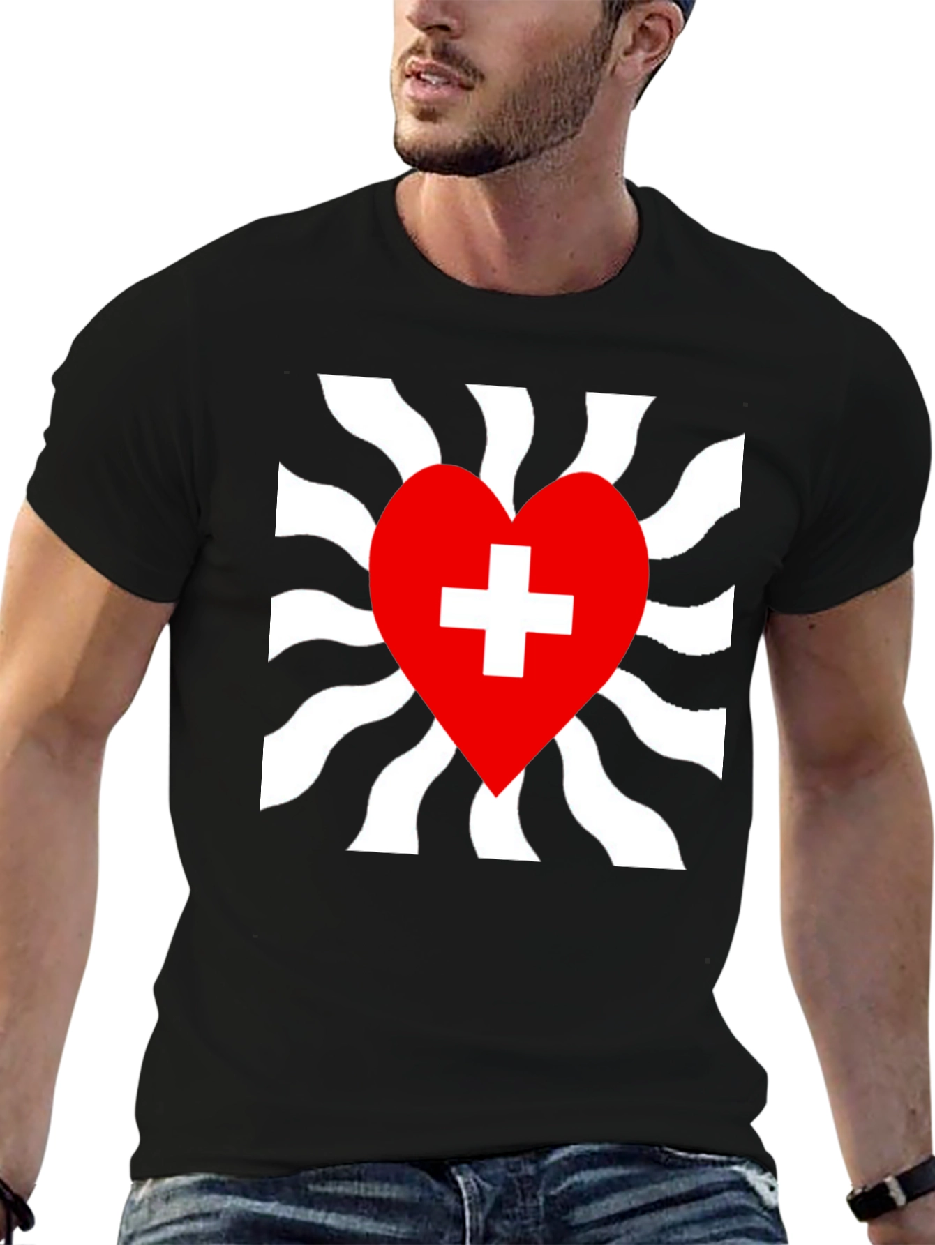Black Heart Plus Graphic Tee - Stylish Black T-Shirt view 6
