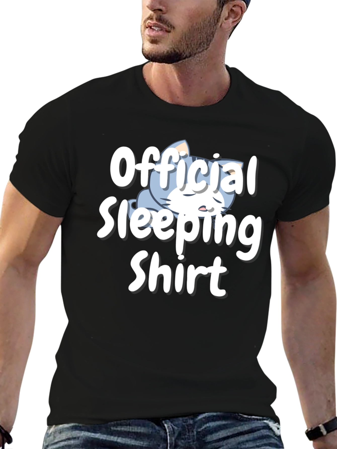Black Official Sleeping Shirt - Funny Novelty Tee view 6