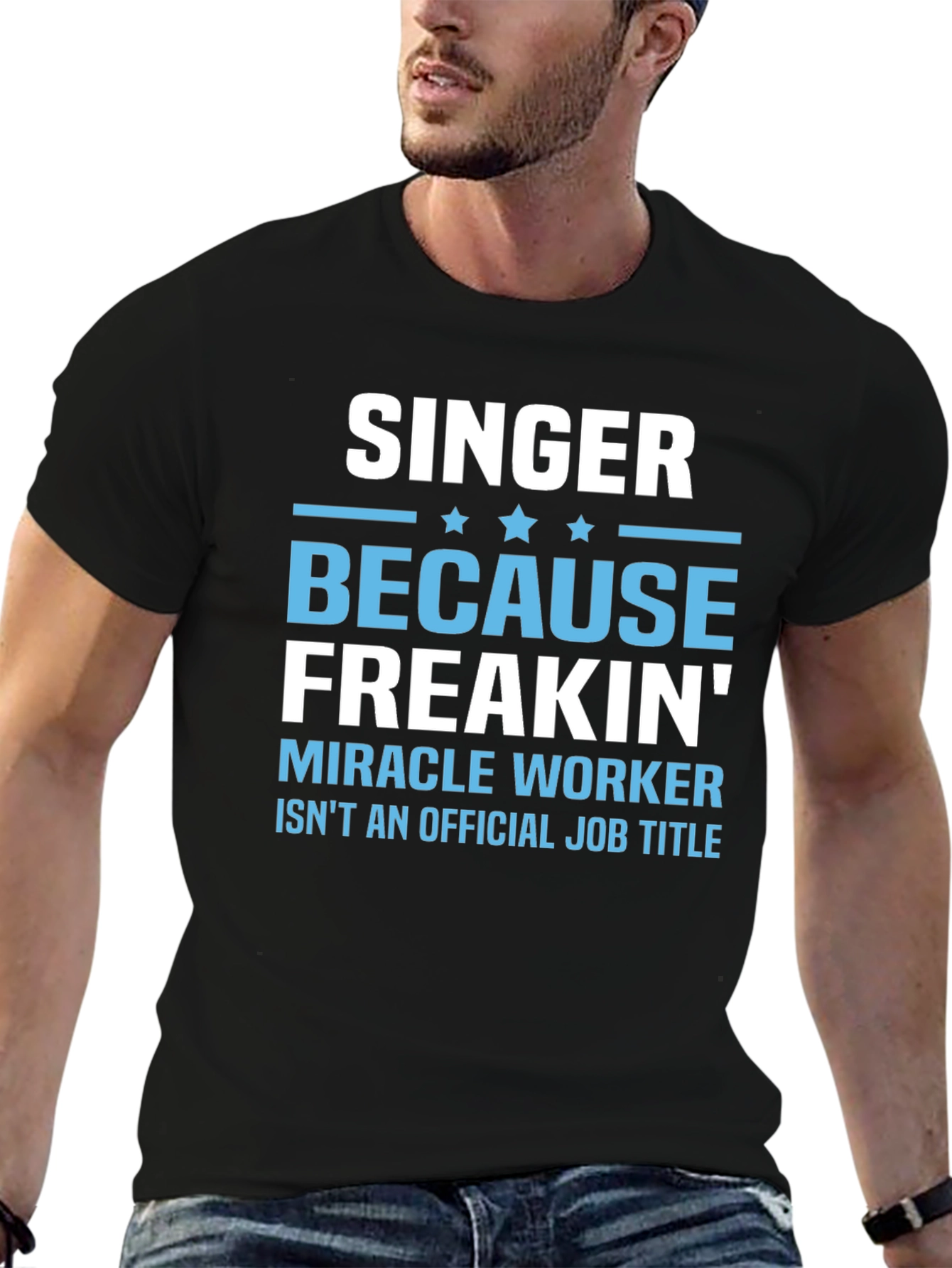 Black Singer Miracle Worker Funny Graphic T-Shirt view 6