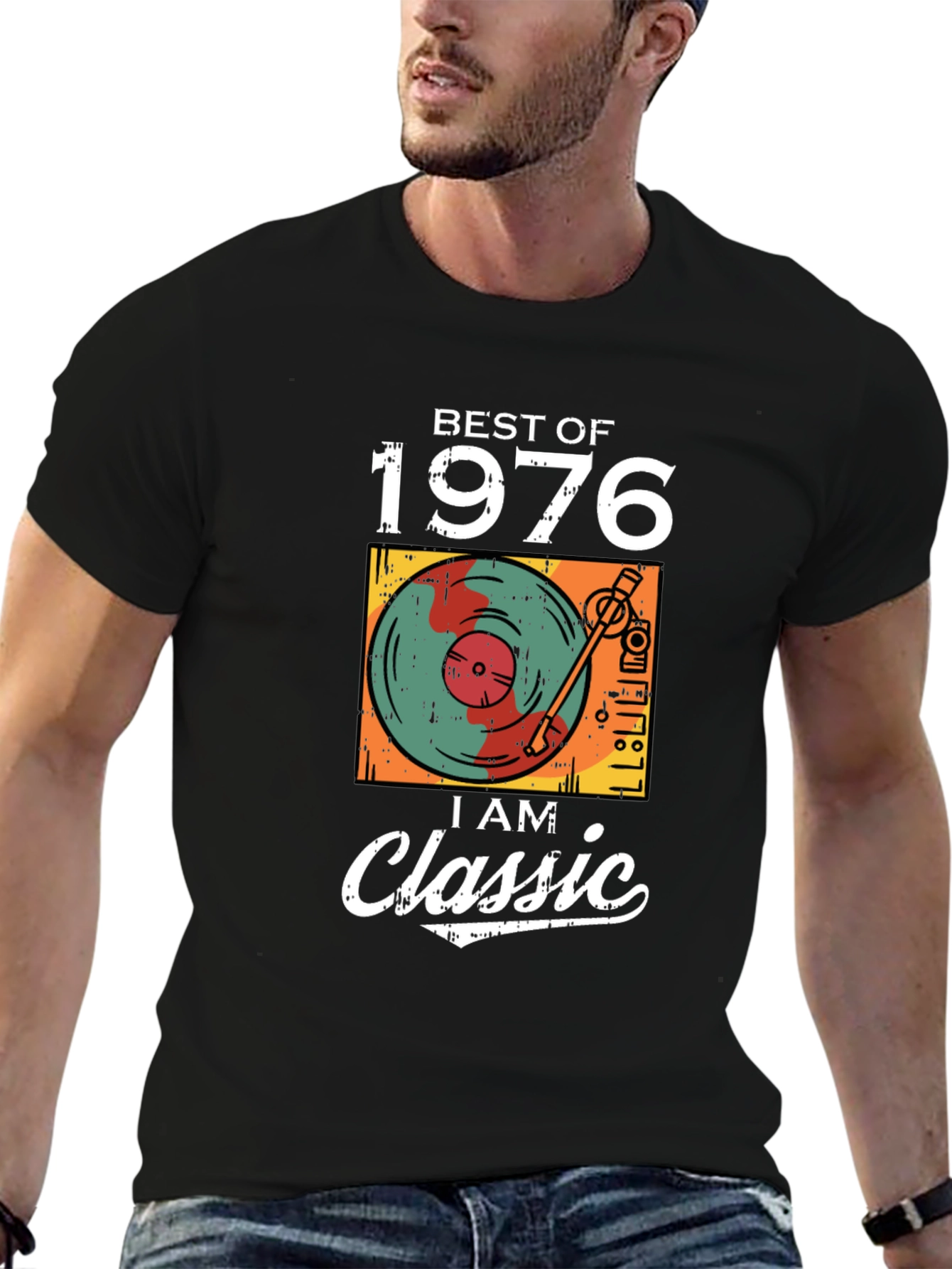 Black Best of 1976 Classic Graphic T-Shirt view 6