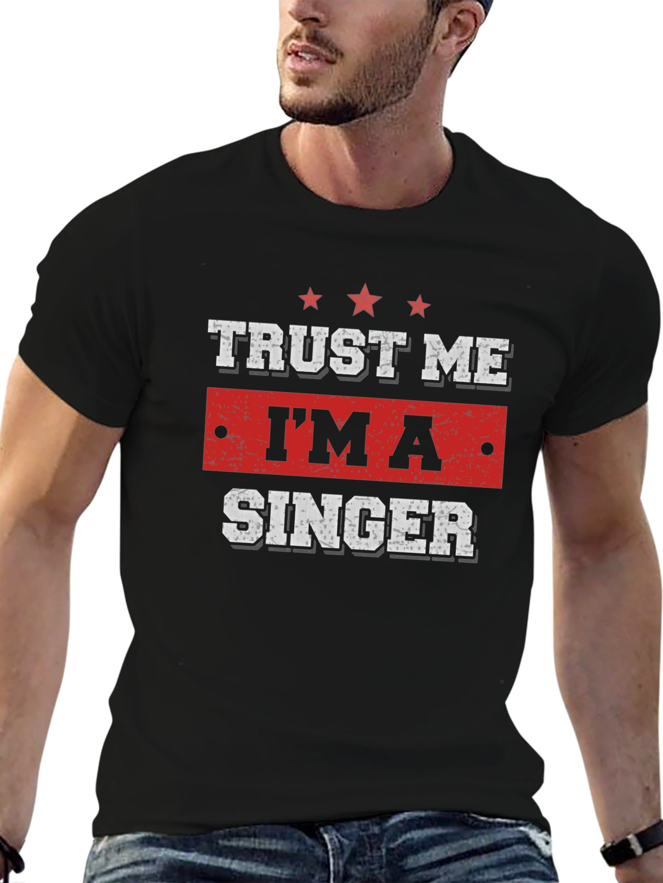 Black Trust Me I'm A Singer T-Shirt view 6