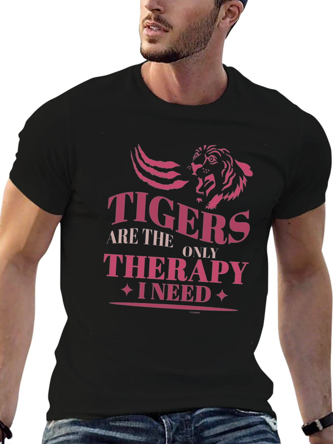 Black Tigers Are The Only Therapy I Need T-Shirt view 6