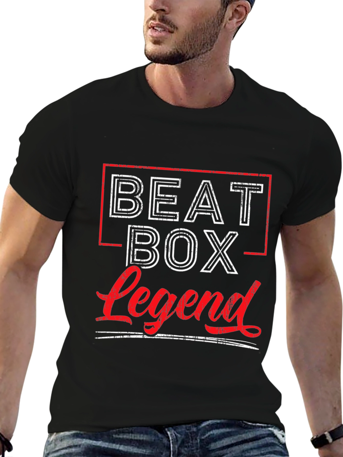 Black Beatbox Legend Graphic Tee - Music Lover's T-Shirt view 6