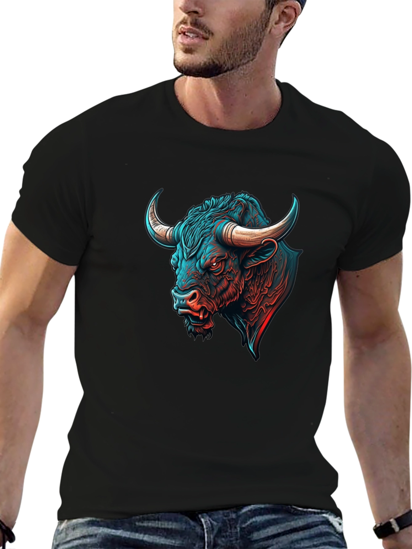 Black Bull Graphic Tee - Bold Design view 6