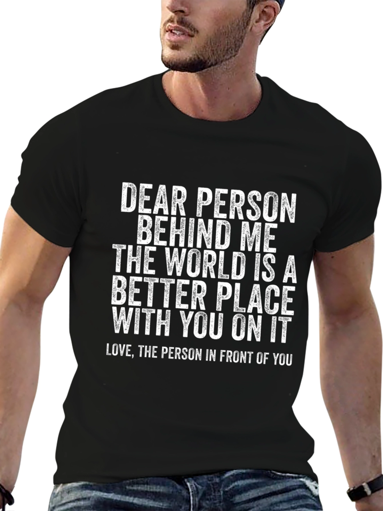 Black Dear Person Behind Me Graphic T-Shirt view 6