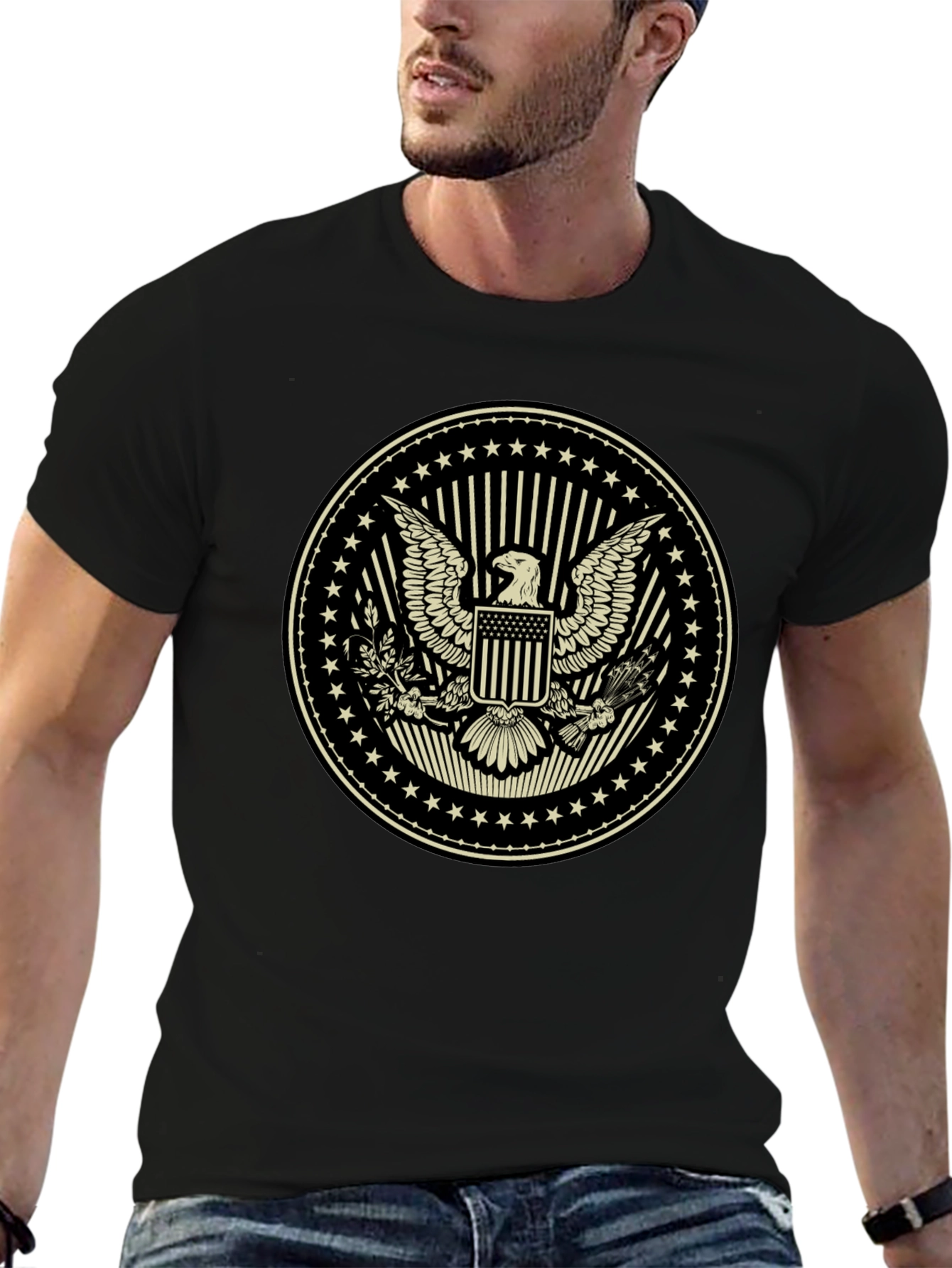 Black American Eagle Graphic Tee - Patriotic Style view 6
