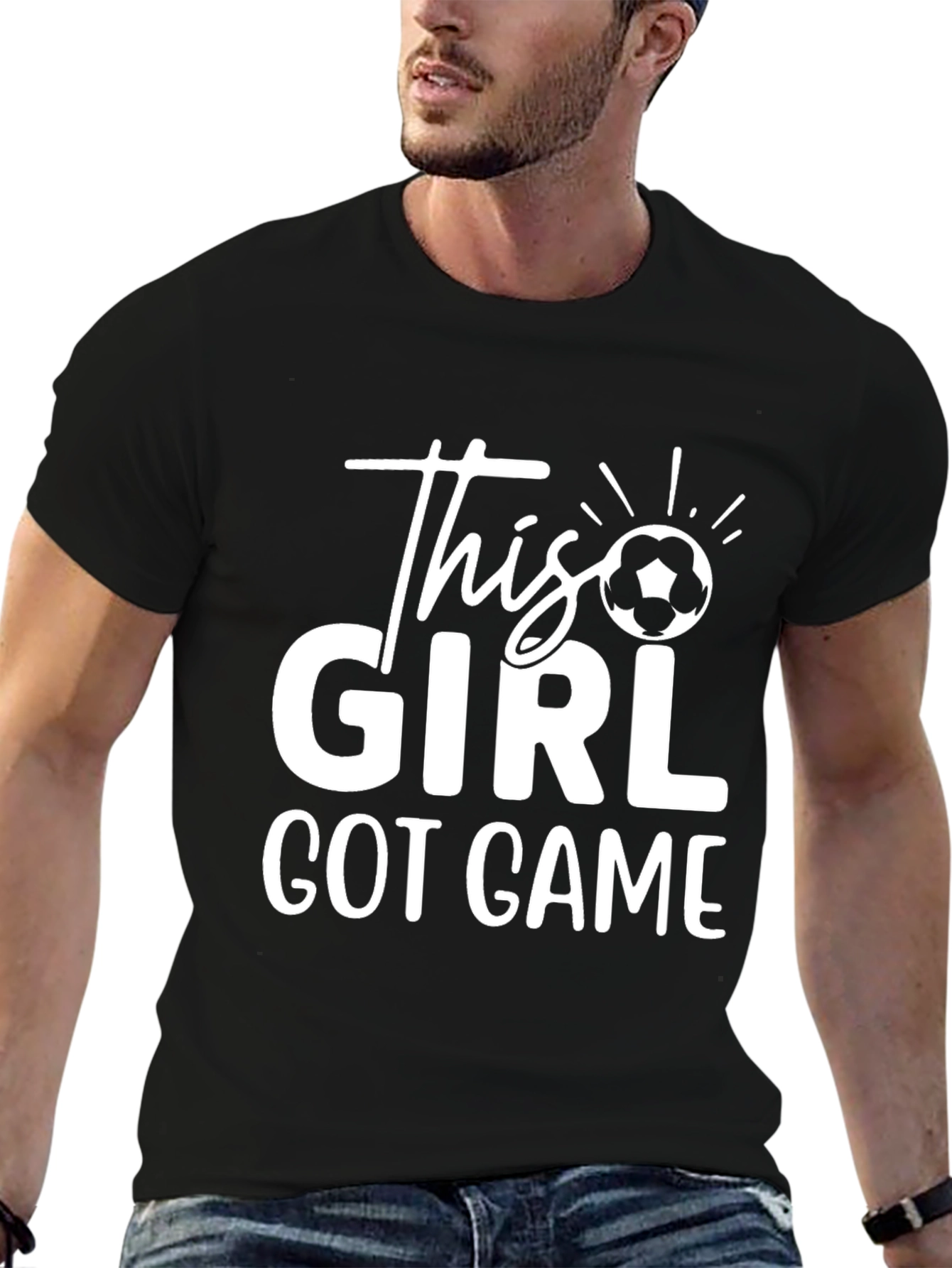 Black This Girl Got Game Soccer T-Shirt view 6