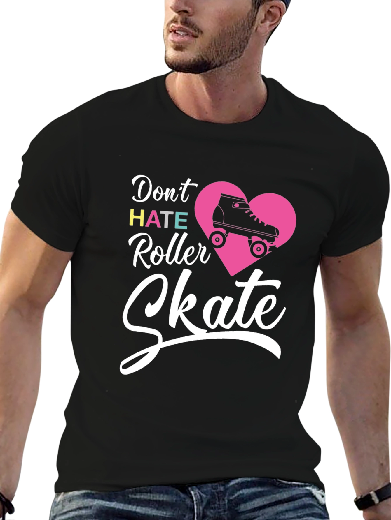 Black Don't Hate Roller Skate T-Shirt view 6