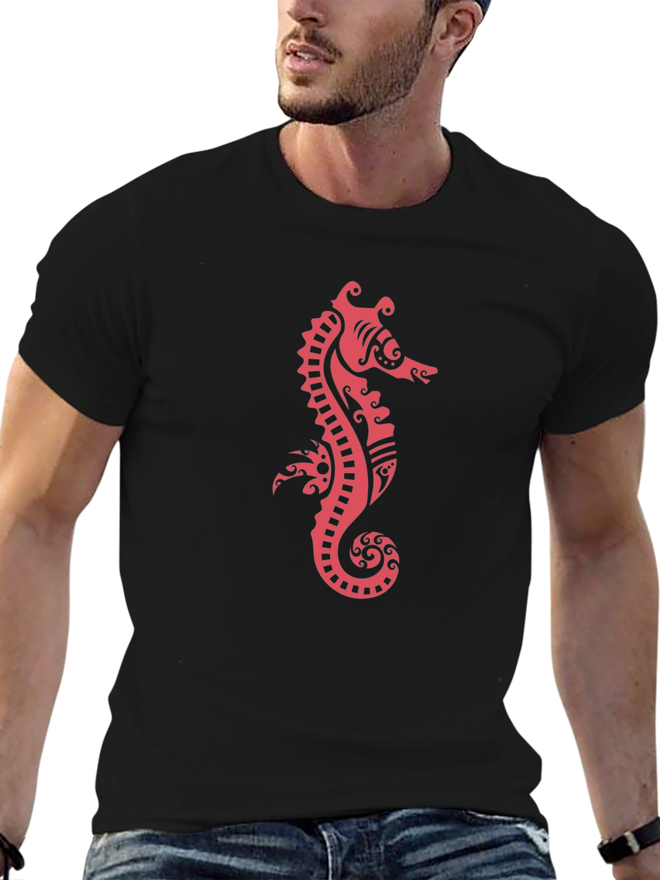 Black Black Seahorse Graphic Tee view 6