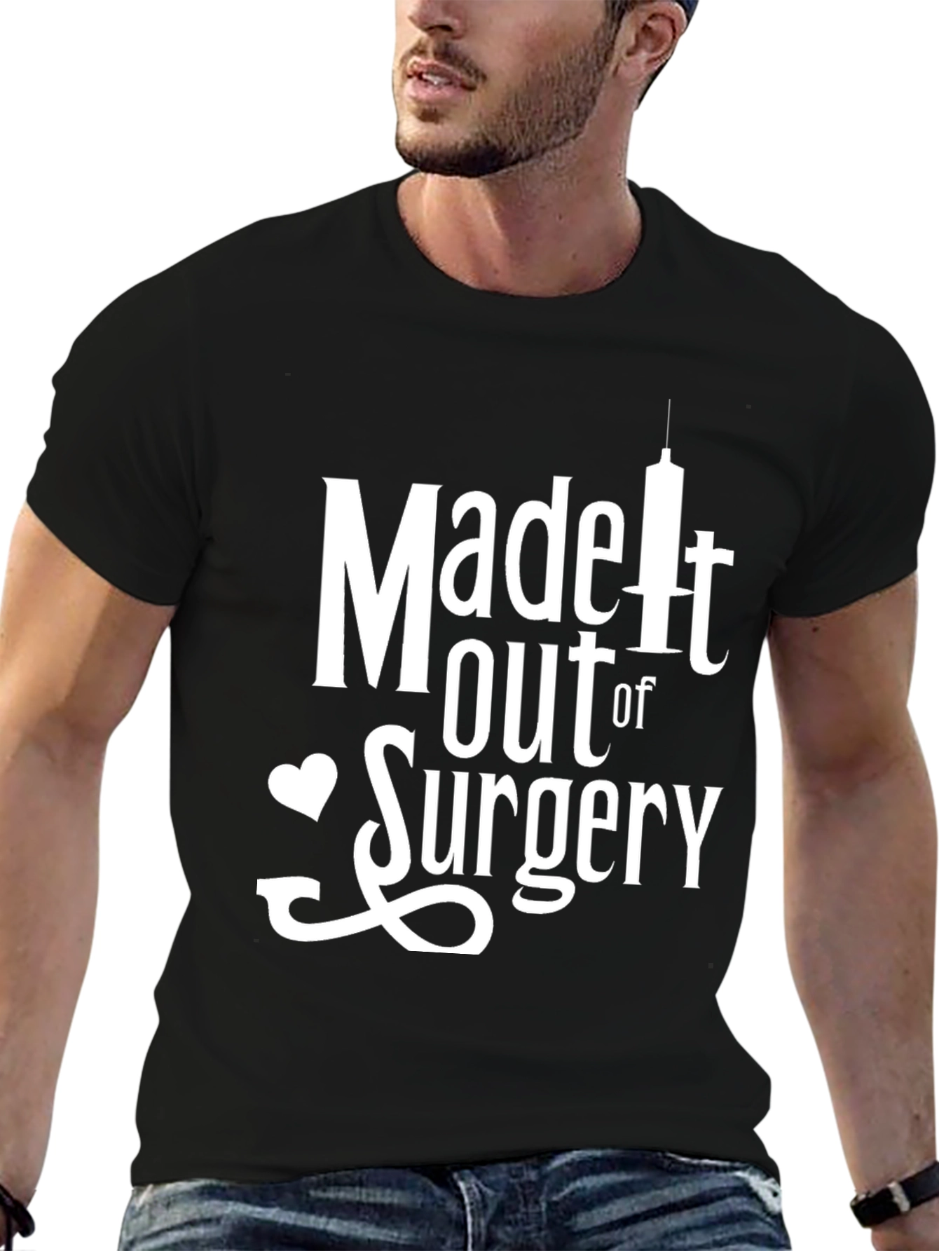 Black Made it Out of Surgery T-Shirt - Unique Recovery Gift view 6