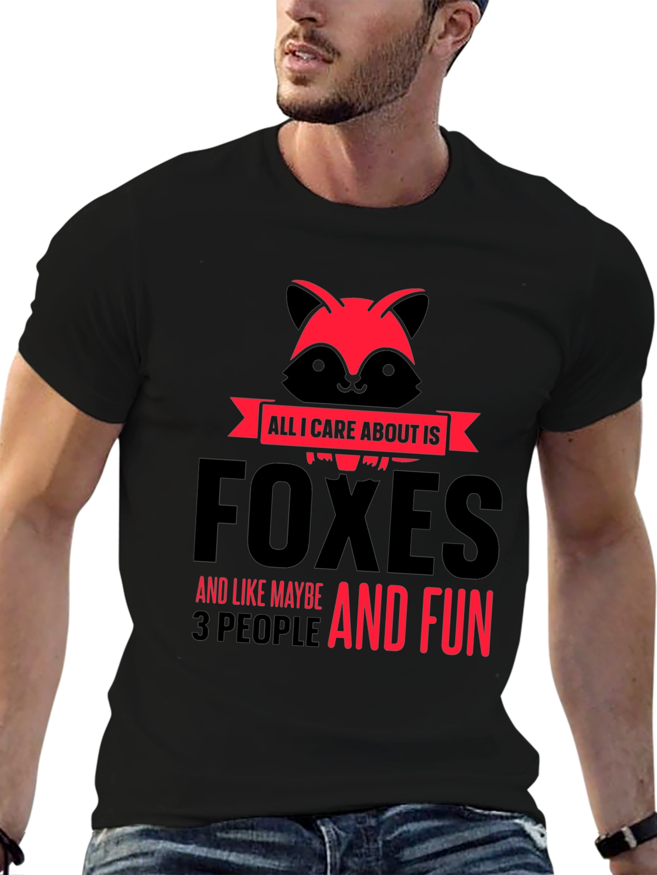 Black Foxes And Fun Graphic T-Shirt view 6