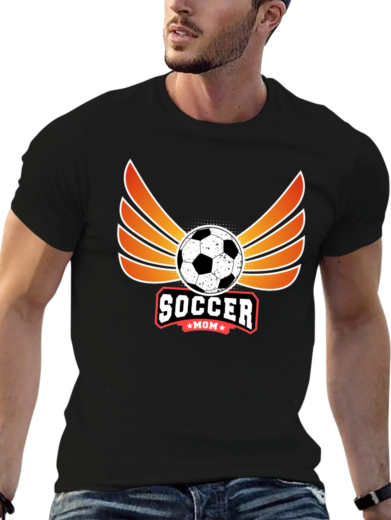 Black Soccer Mom Graphic T-Shirt view 6