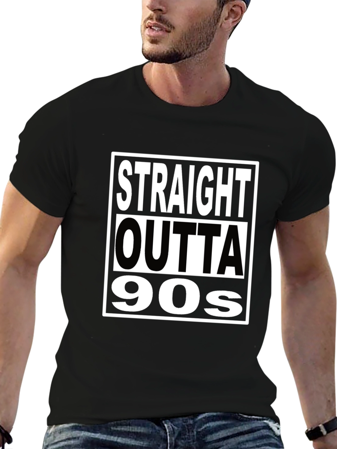 Black Straight Outta 90s Black Graphic Tee view 6