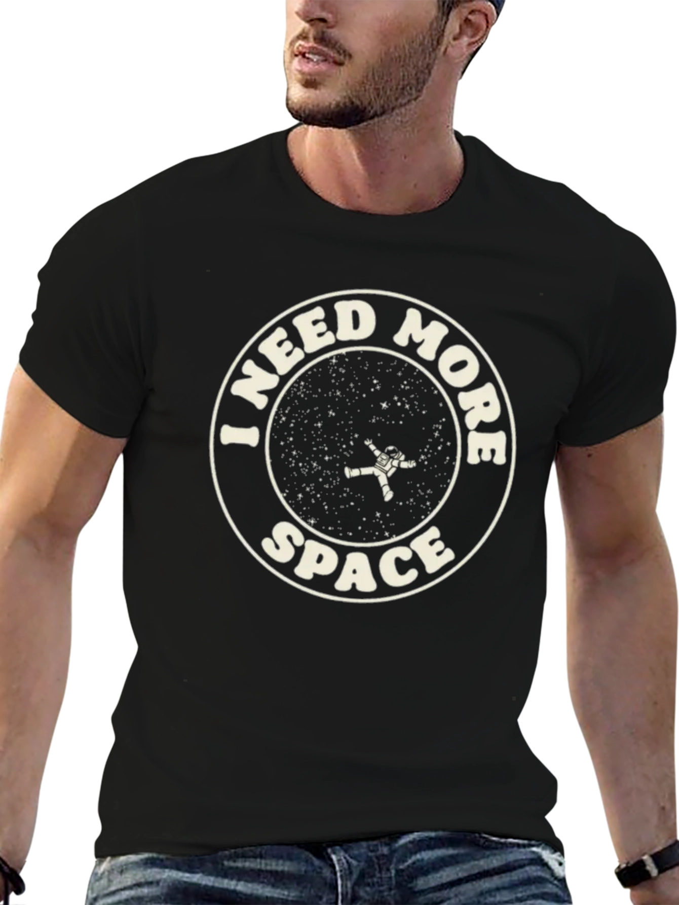 Black I Need More Space Graphic T-Shirt - Unisex view 6