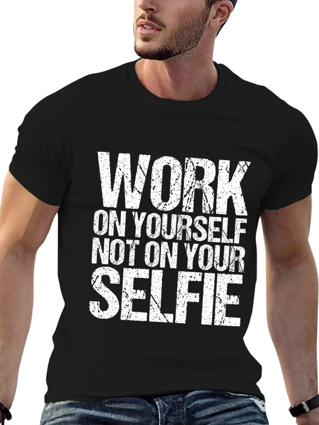Black Work on Yourself Graphic T-Shirt view 6