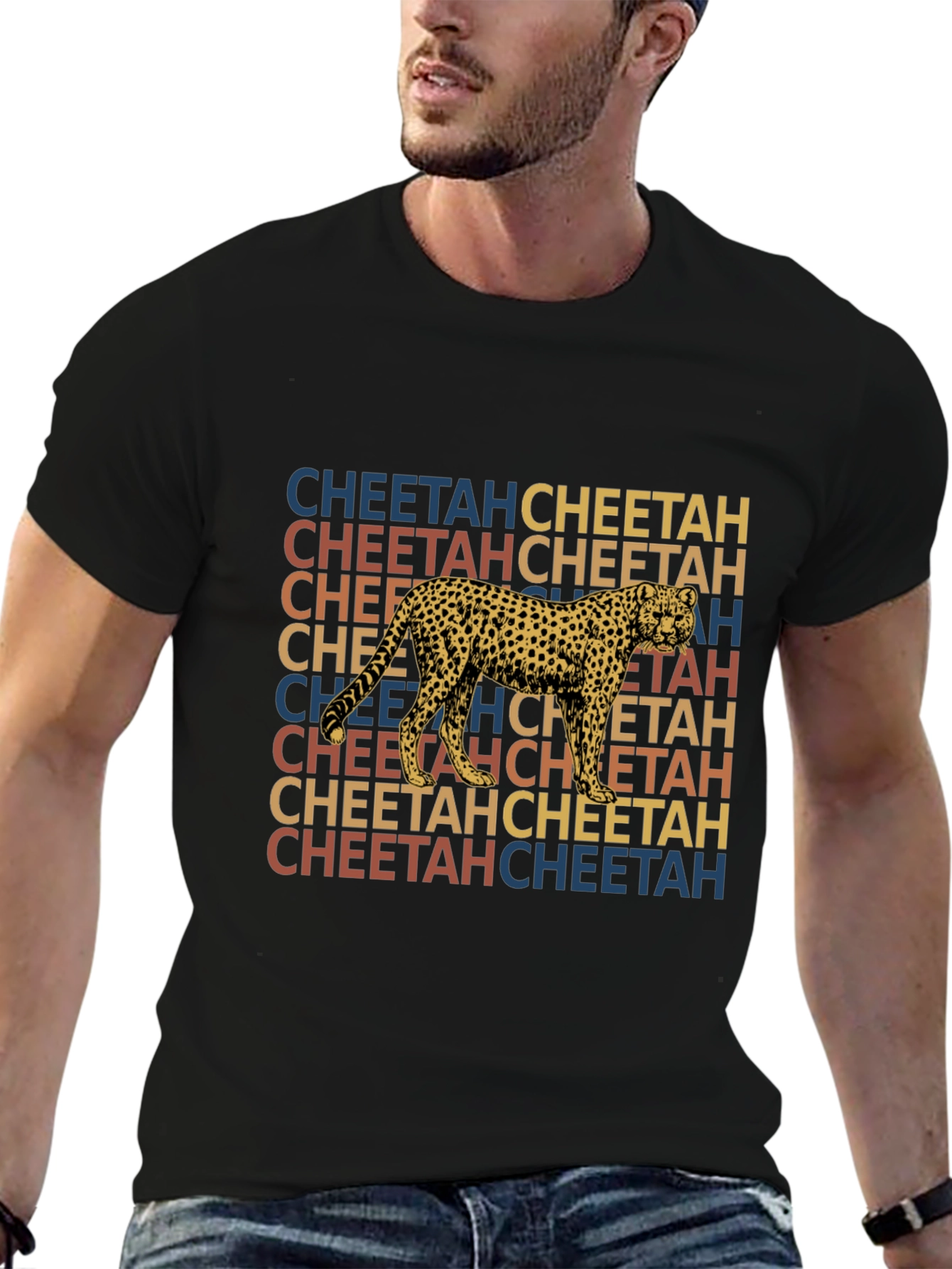 Black Cheetah Graphic Tee - Vintage Style view 6