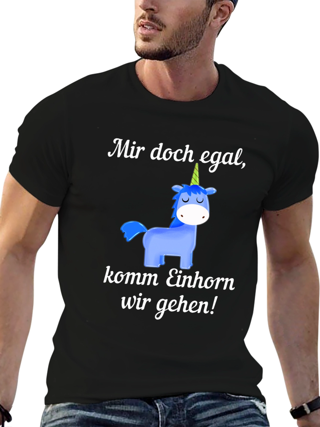 Black Unicorn T-Shirt: Mir doch egal, komm Einhorn wir gehen! view 6
