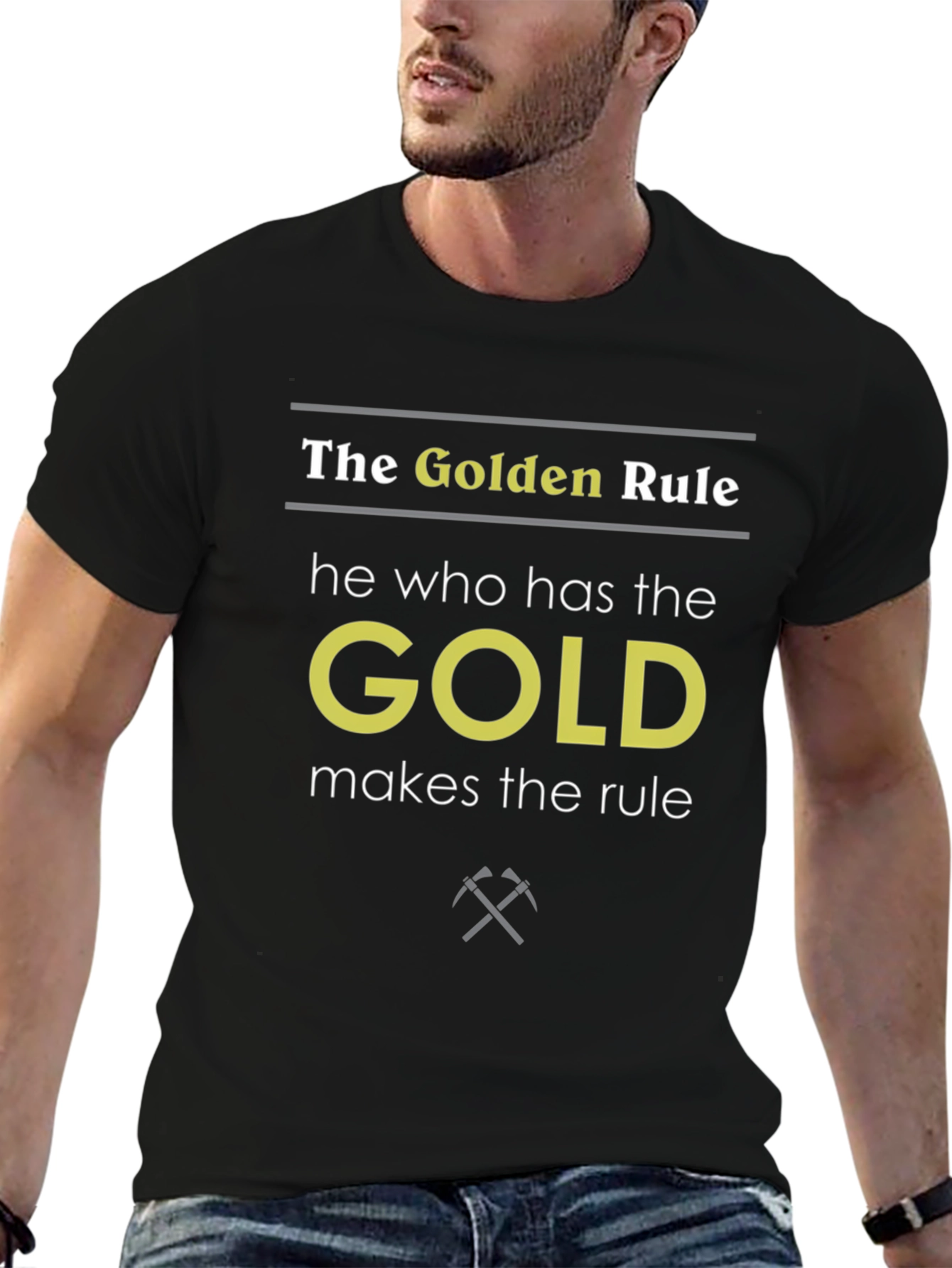 Black The Golden Rule T-Shirt - He Who Has The Gold view 6