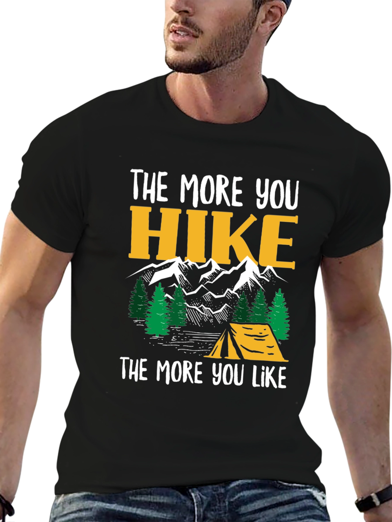 Black Hike More T-Shirt - Outdoor Adventure Tee view 6