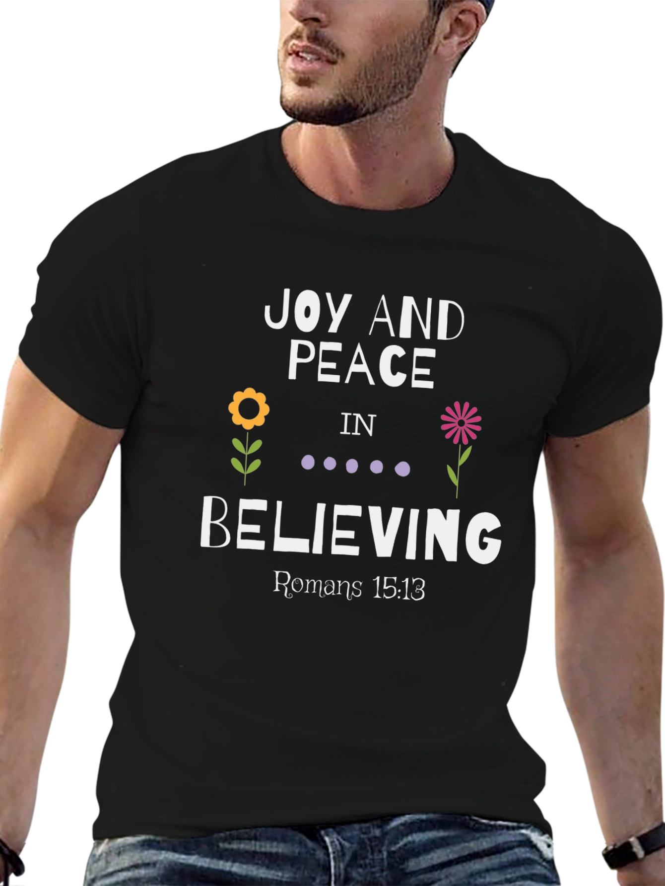 Black Joy and Peace in Believing Graphic Tee view 6