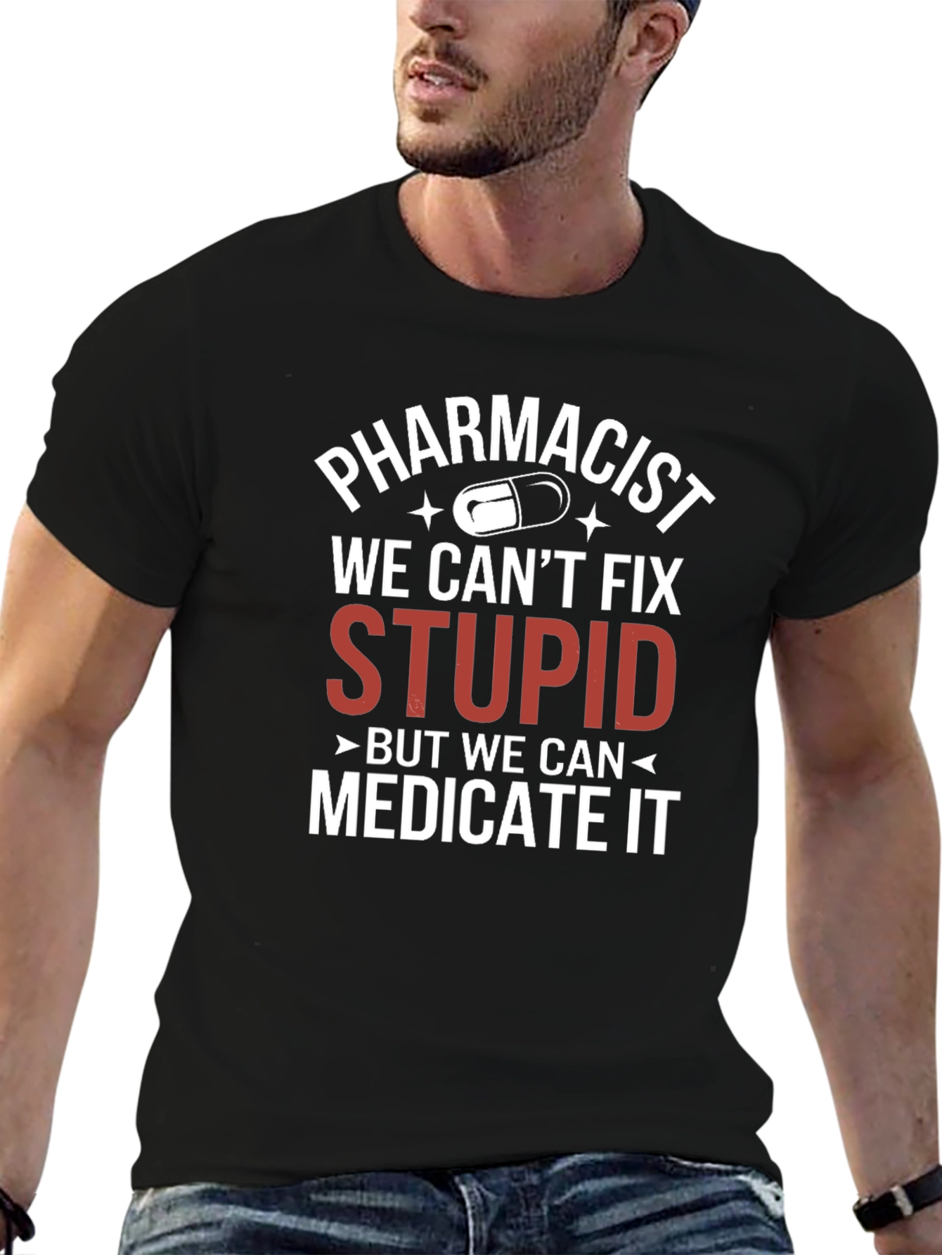 Black Pharmacist Medicate It T-Shirt view 6