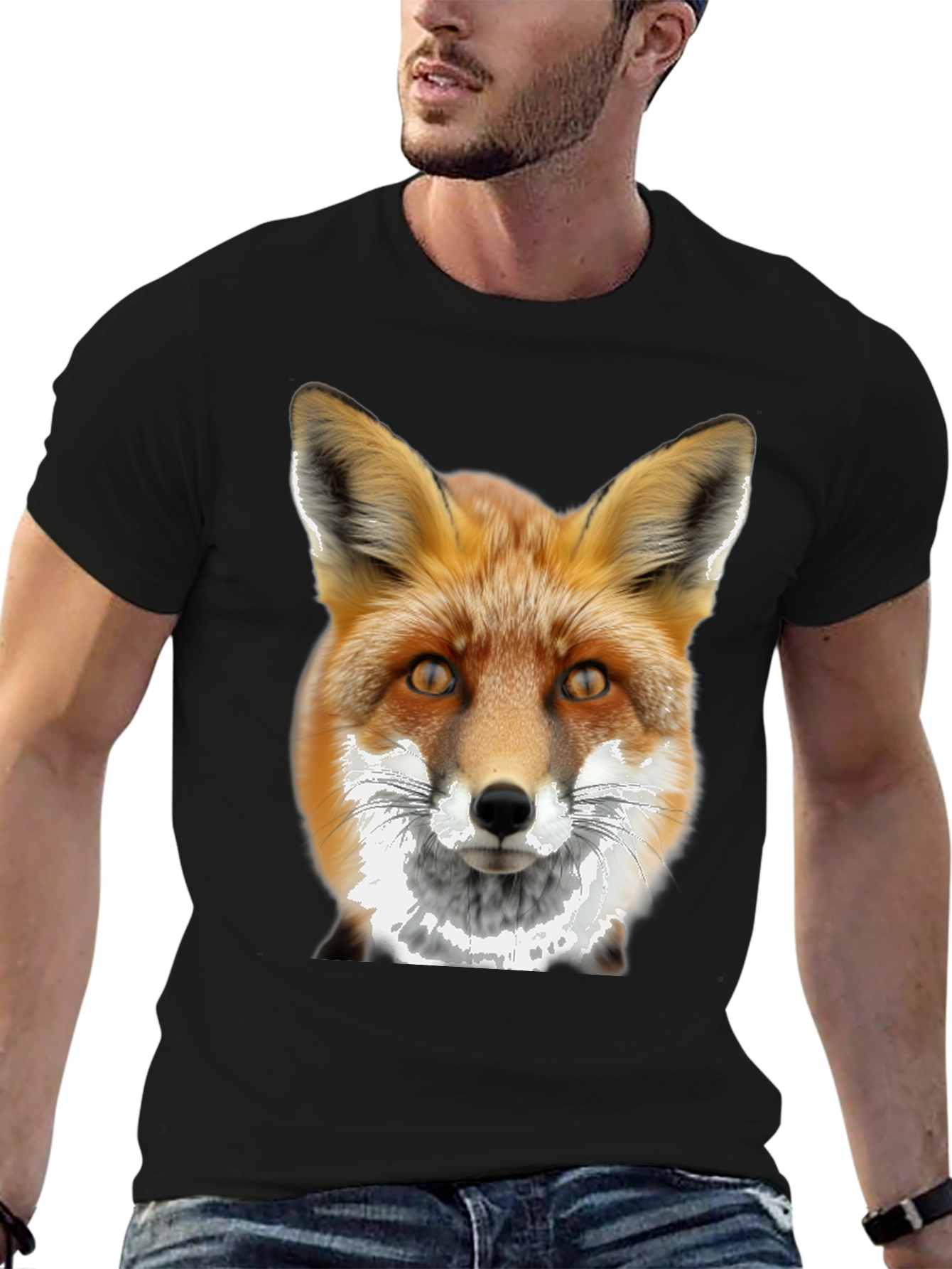 Black Fox Graphic Tee - Men's Black T-Shirt view 6