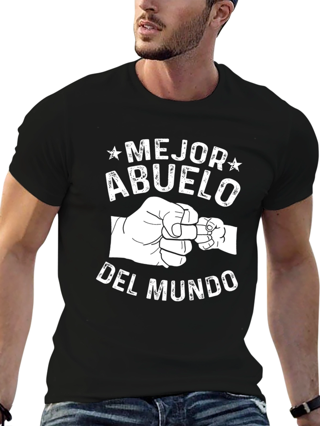 Black Mejor Abuelo Del Mundo Black T-Shirt view 6
