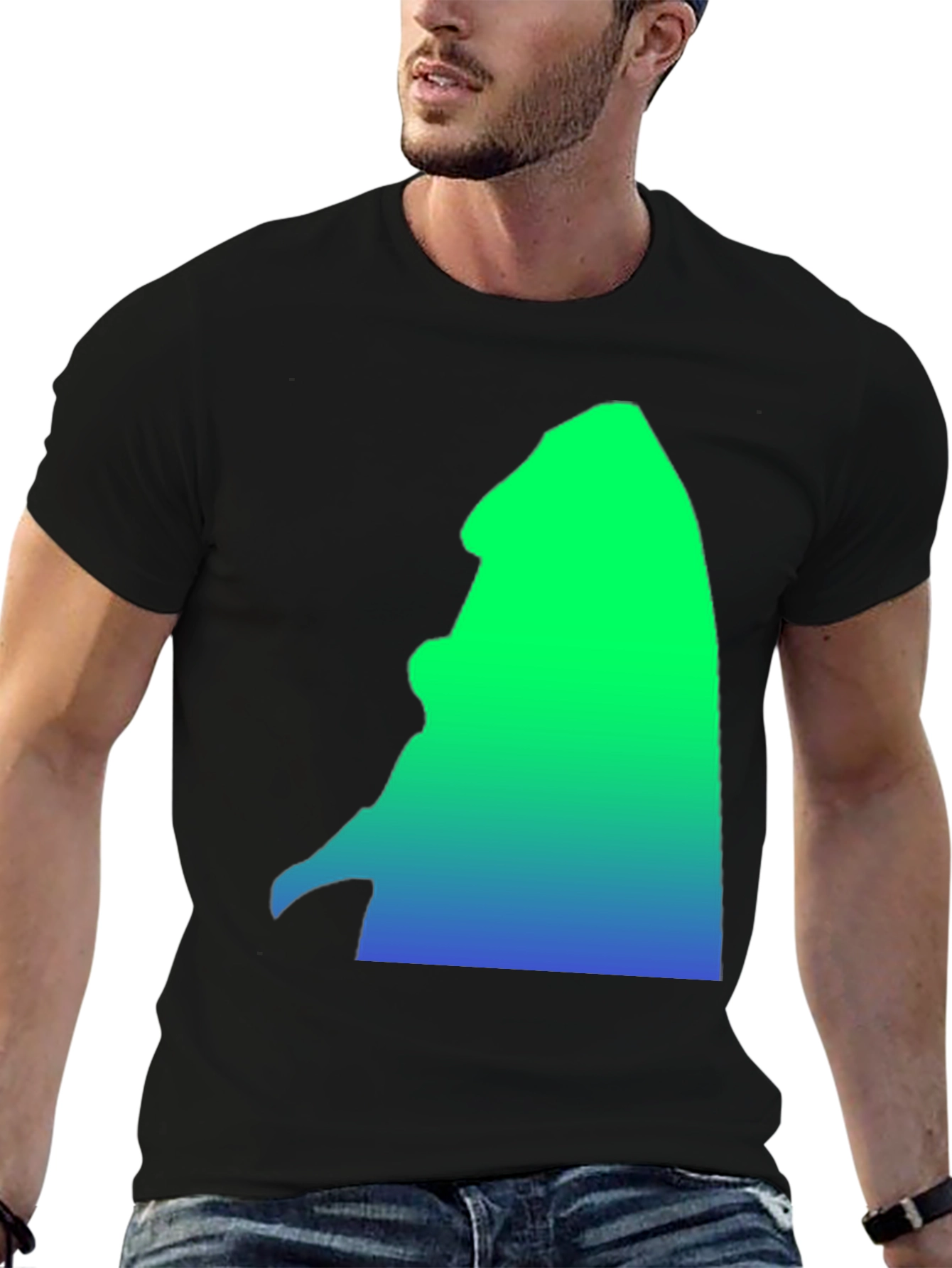 Black Gradient Silhouette Graphic Tee - Casual Comfort view 6