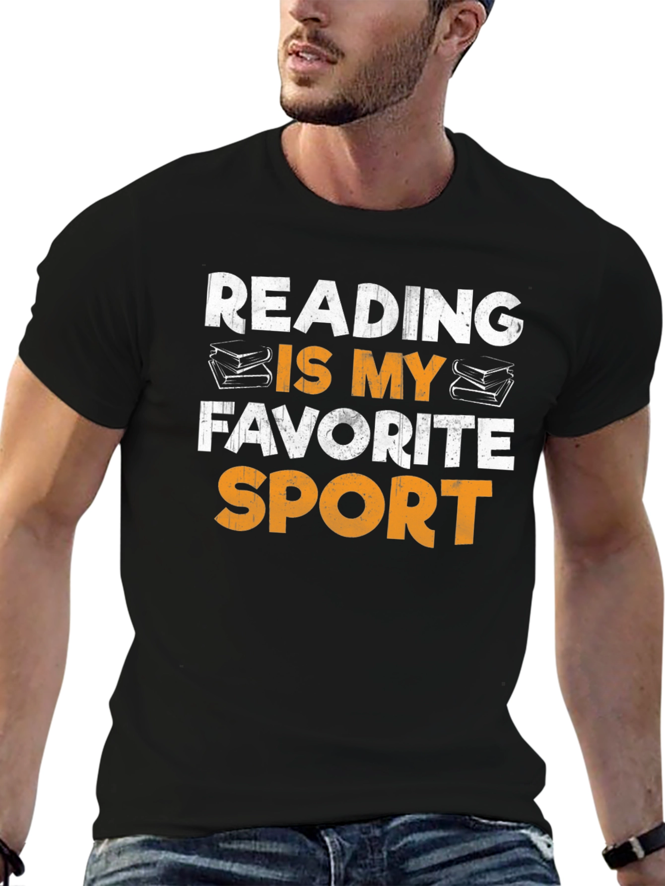 Black Reading Is My Favorite Sport Graphic Tee view 6
