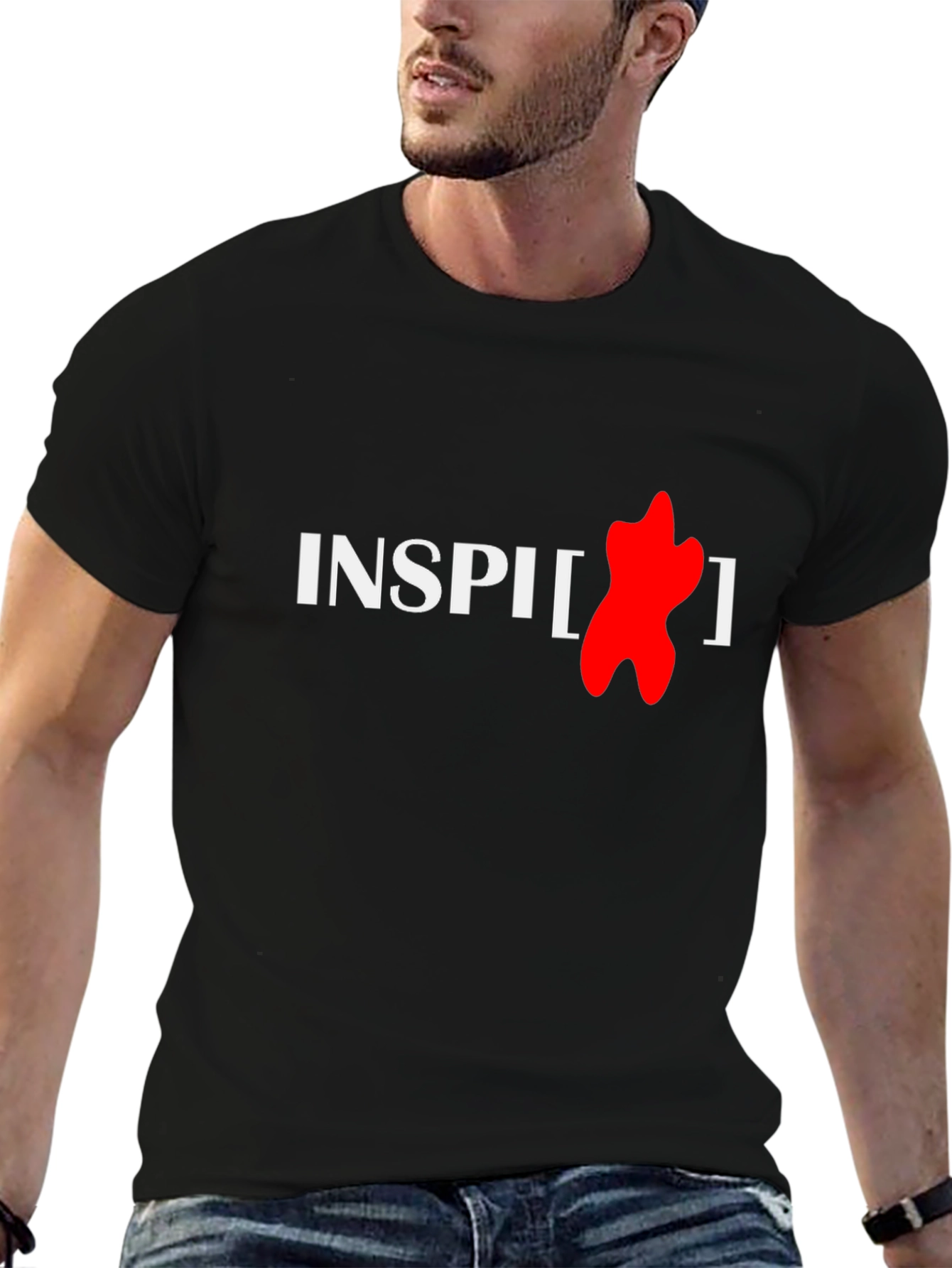 Black Inspire Black T-Shirt view 6
