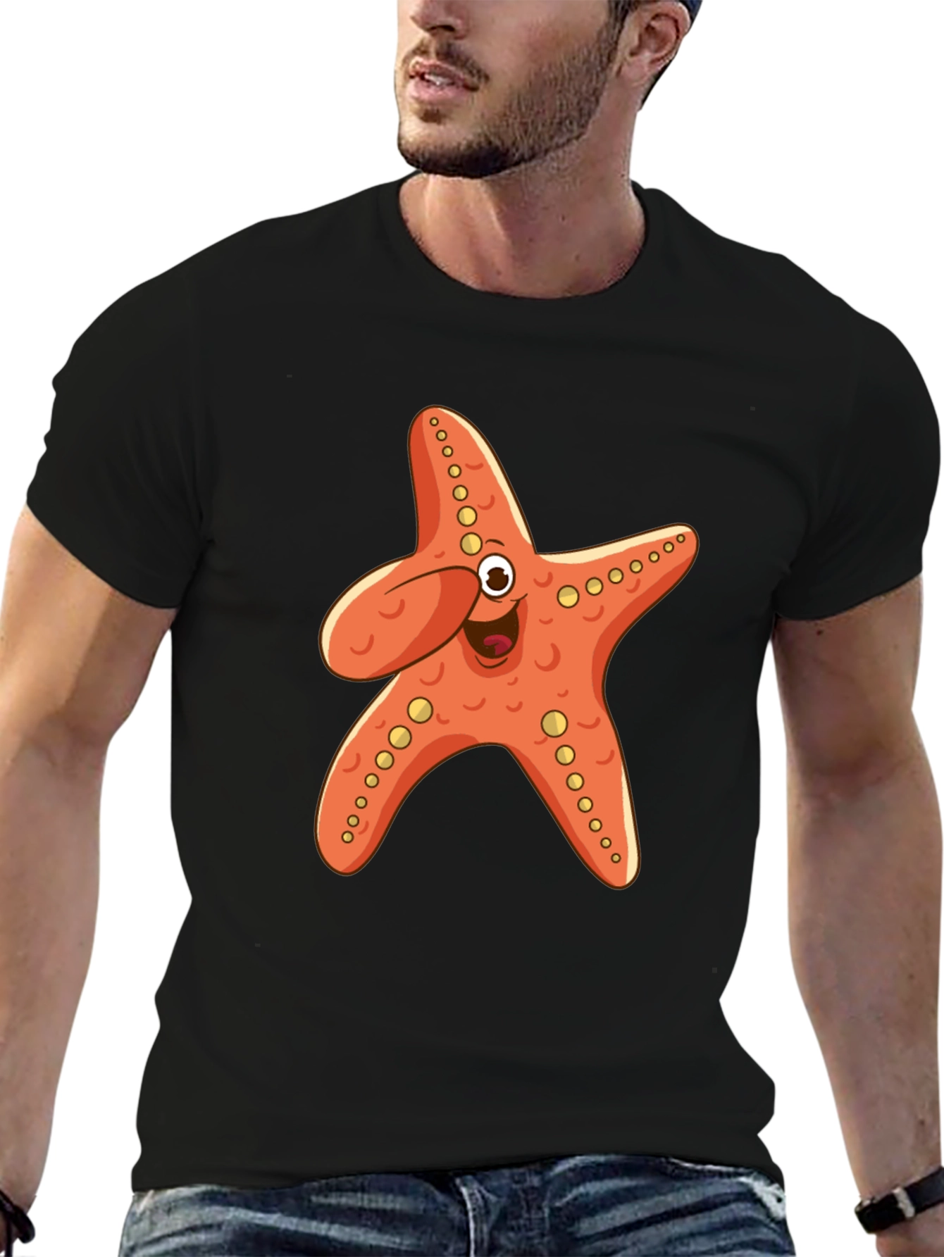 Black Starfish Graphic Tee - Fun & Unique Design view 6