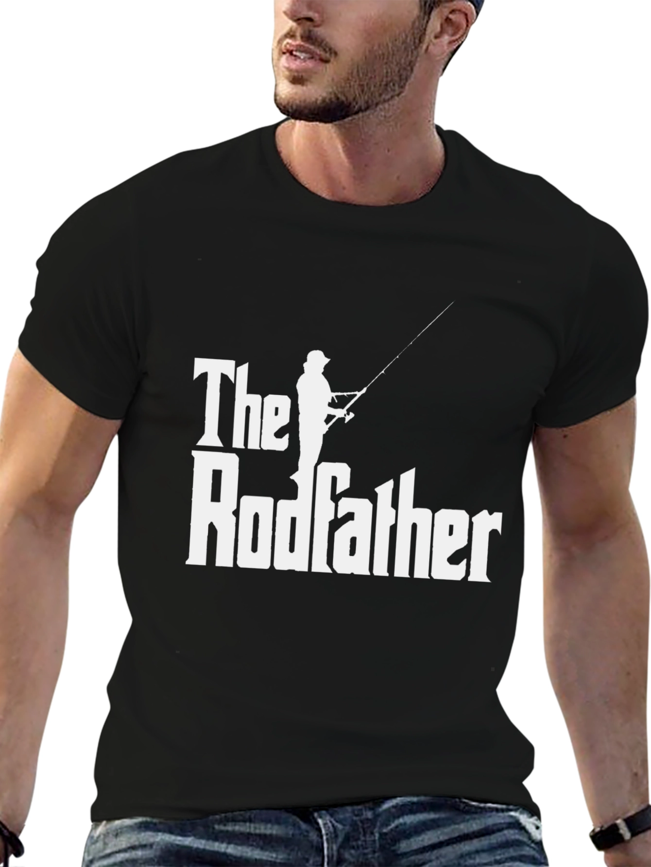 Black The Rodfather Fishing T-Shirt - Angler Humor Tee view 6