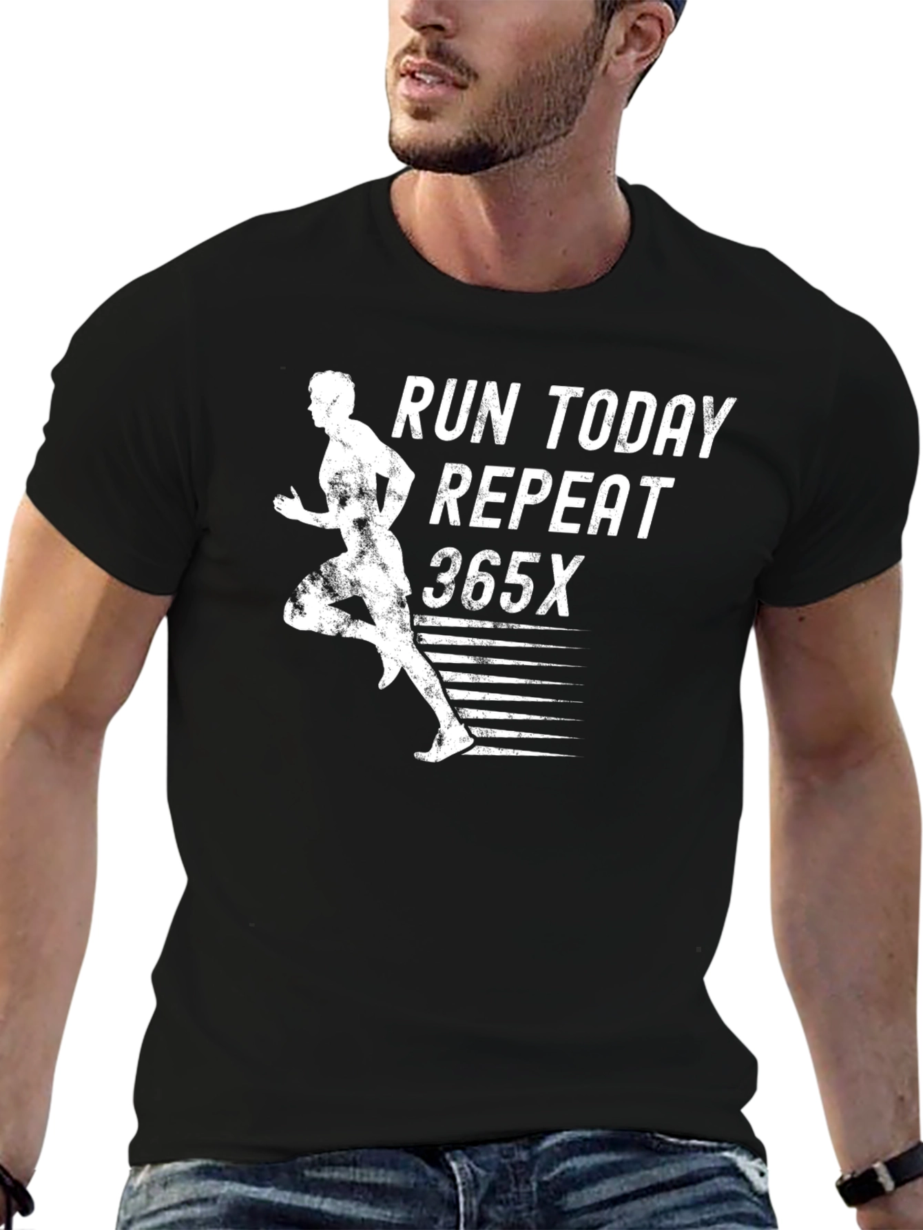 Black Run Today Repeat 365x Black Graphic Tee view 6