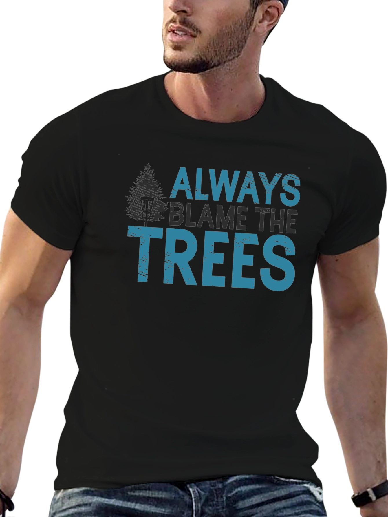 Black Always Blame the Trees Graphic Tee view 6