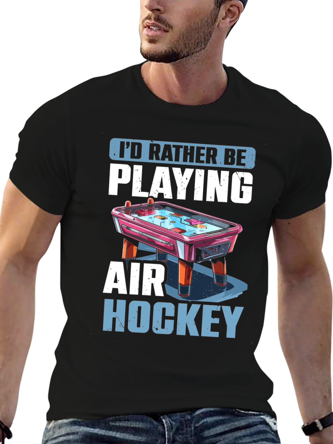 Air Hockey Fan T-Shirt: I'd Rather Be Playing Tee - 6