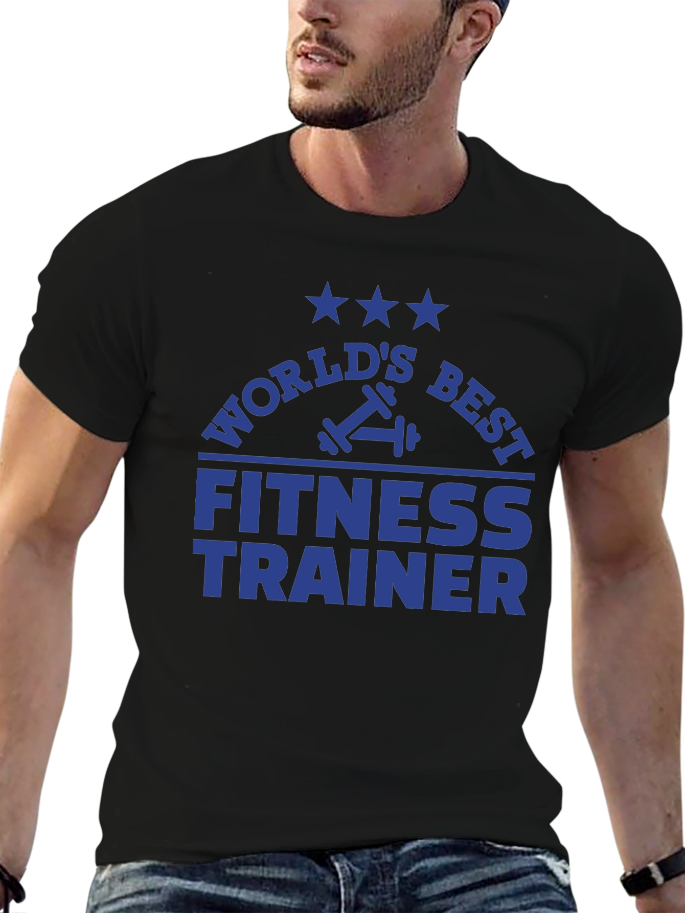 Black World's Best Fitness Trainer T-Shirt view 6