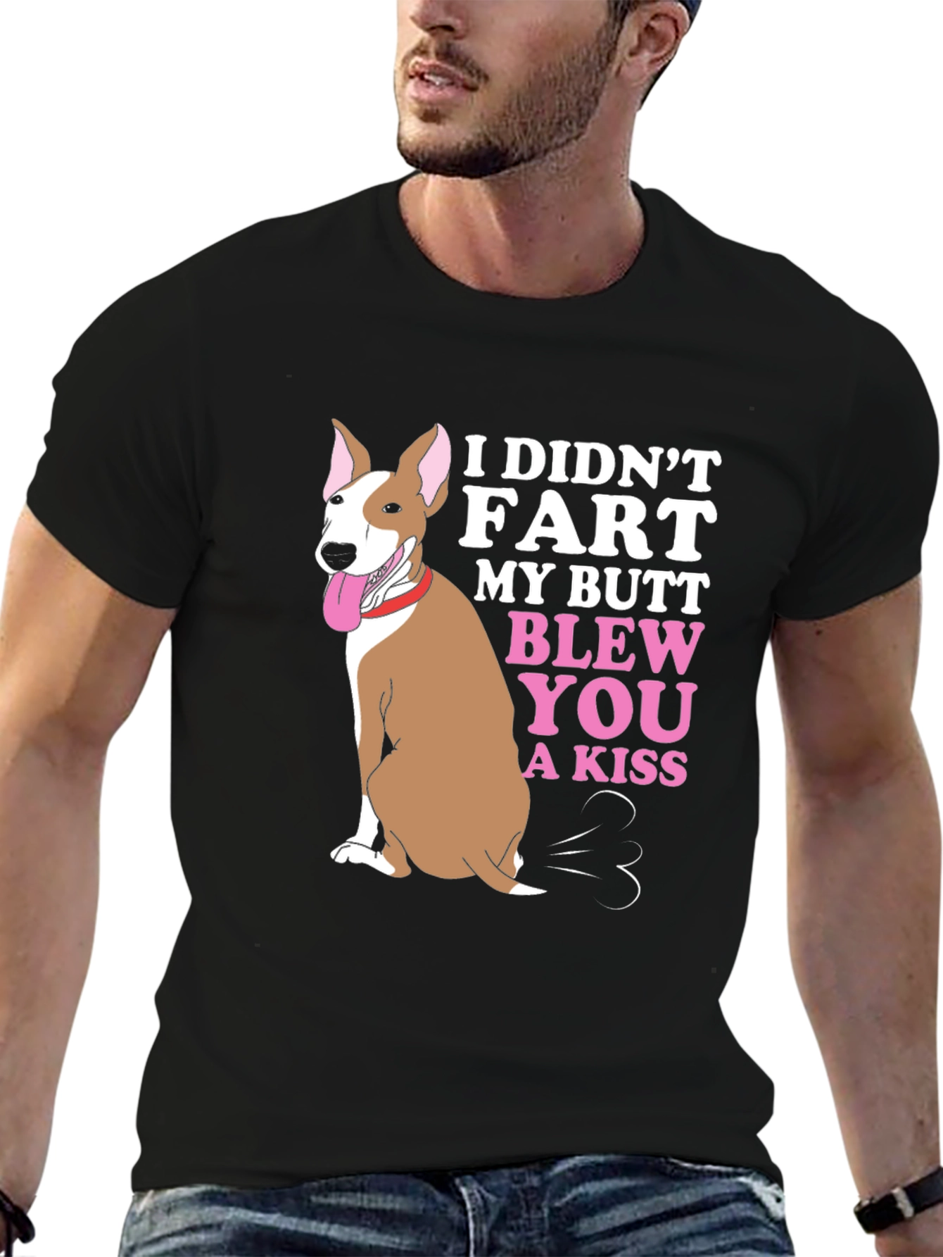 Black Funny Dog "I Didn't Fart" Graphic Tee view 6