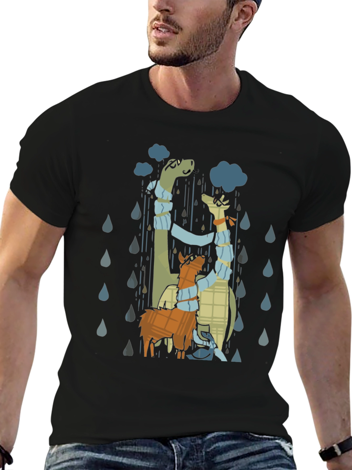 Black Rainy Day Animal Trio T-Shirt view 6