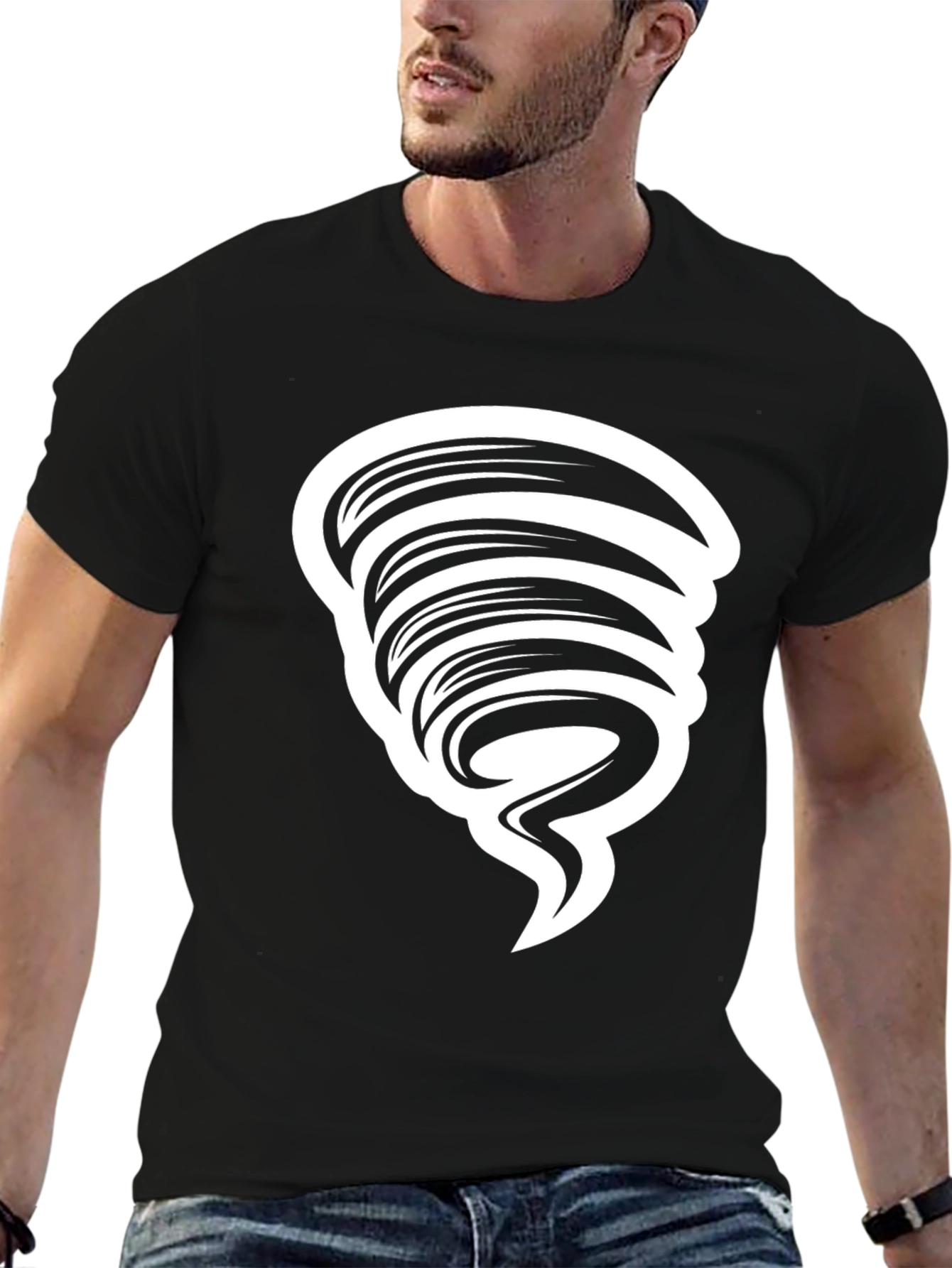 Black Tornado Graphic Black T-Shirt view 6
