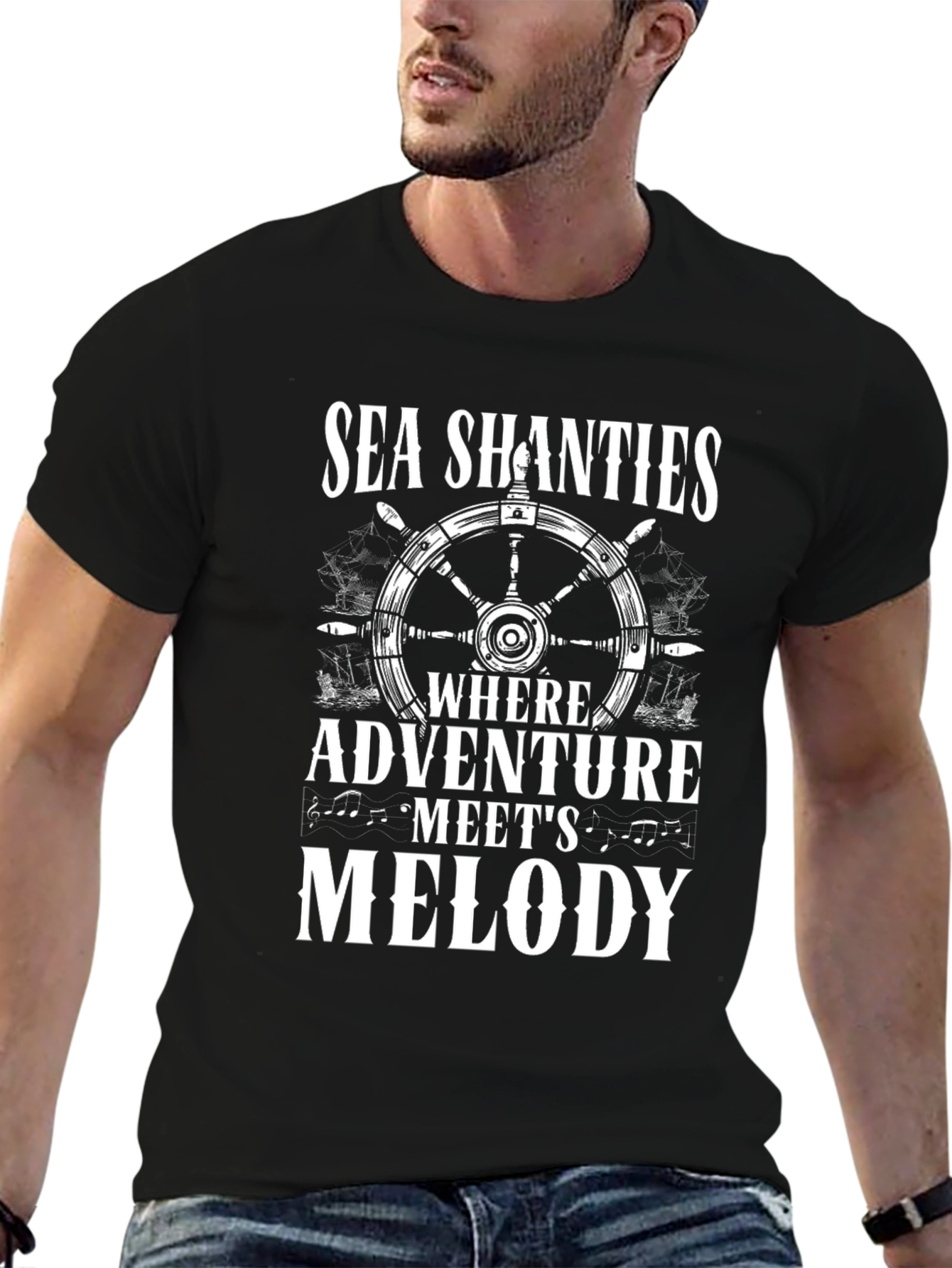 Black Sea Shanties Adventure Melody Black T-Shirt view 6