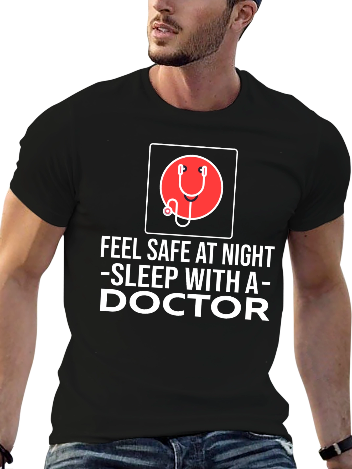 Black Sleep With a Doctor Graphic Tee view 6