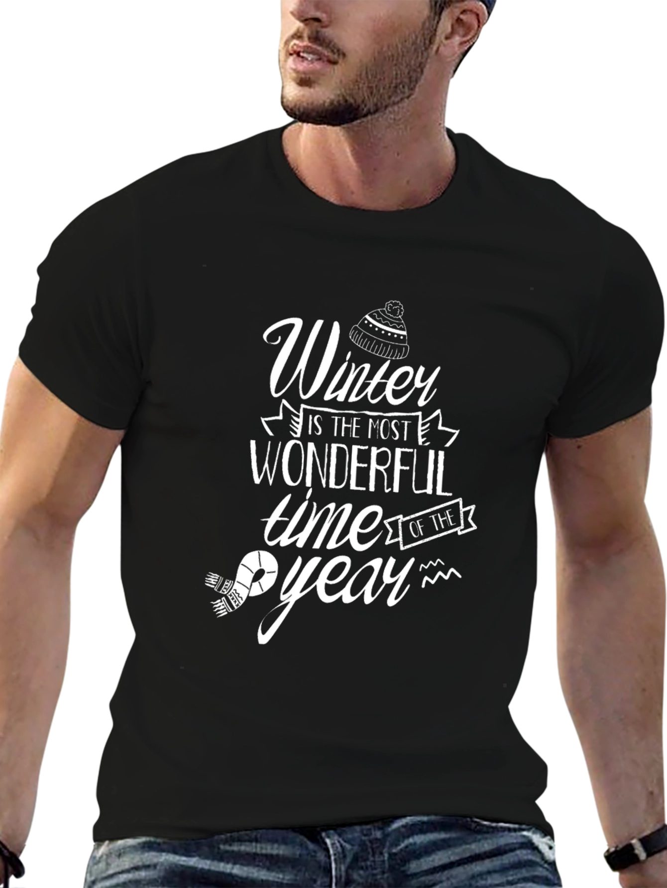 Black Winter Wonderful Time T-Shirt view 6