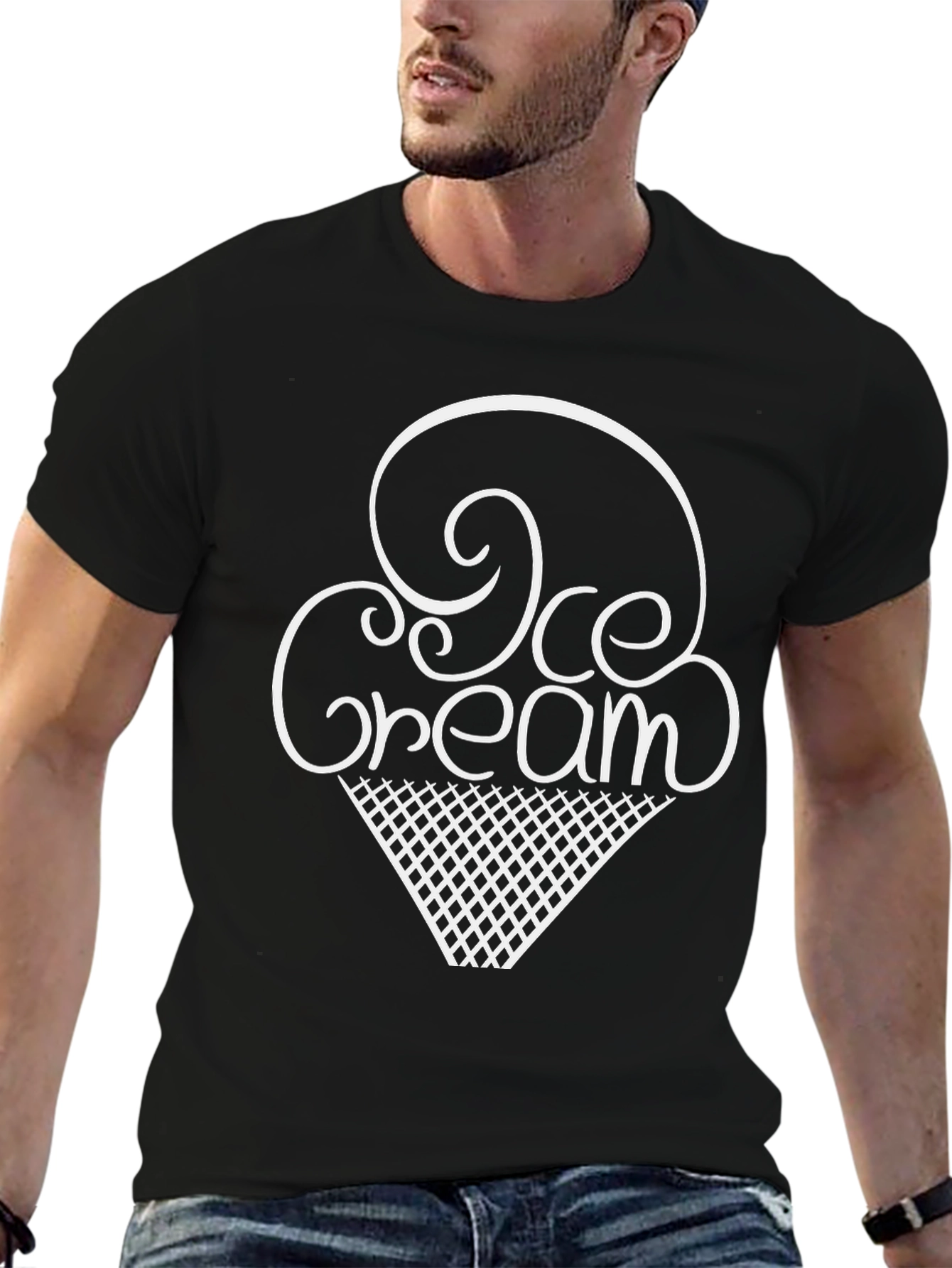 Black Ice Cream Graphic Tee - Fun & Stylish! view 6