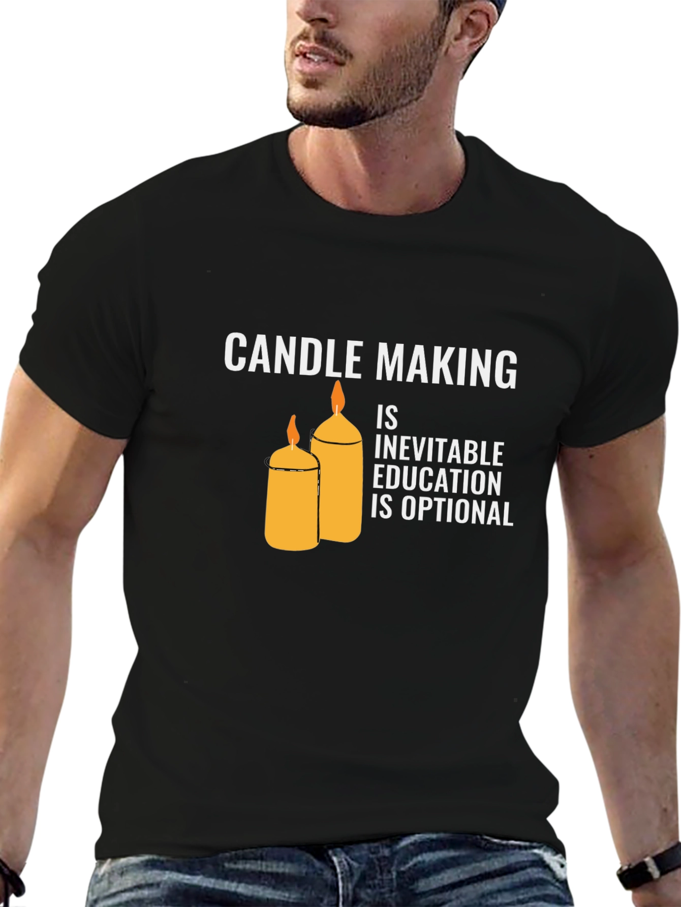 Black Candle Making T-Shirt: Inevitable Education Optional view 6