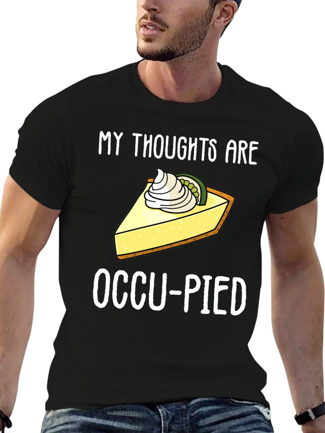 Black Occu-pied Funny Foodie Humor Graphic Tee view 6