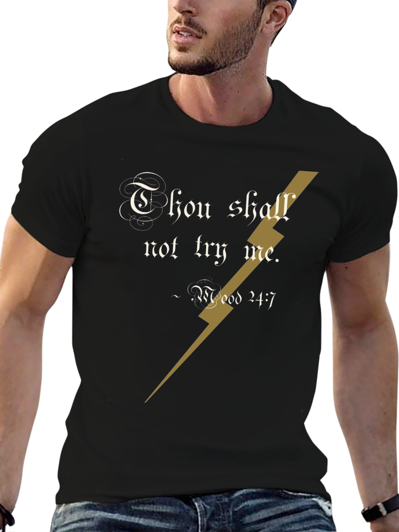 Black Thou Shalt Not Try Me T-Shirt view 6