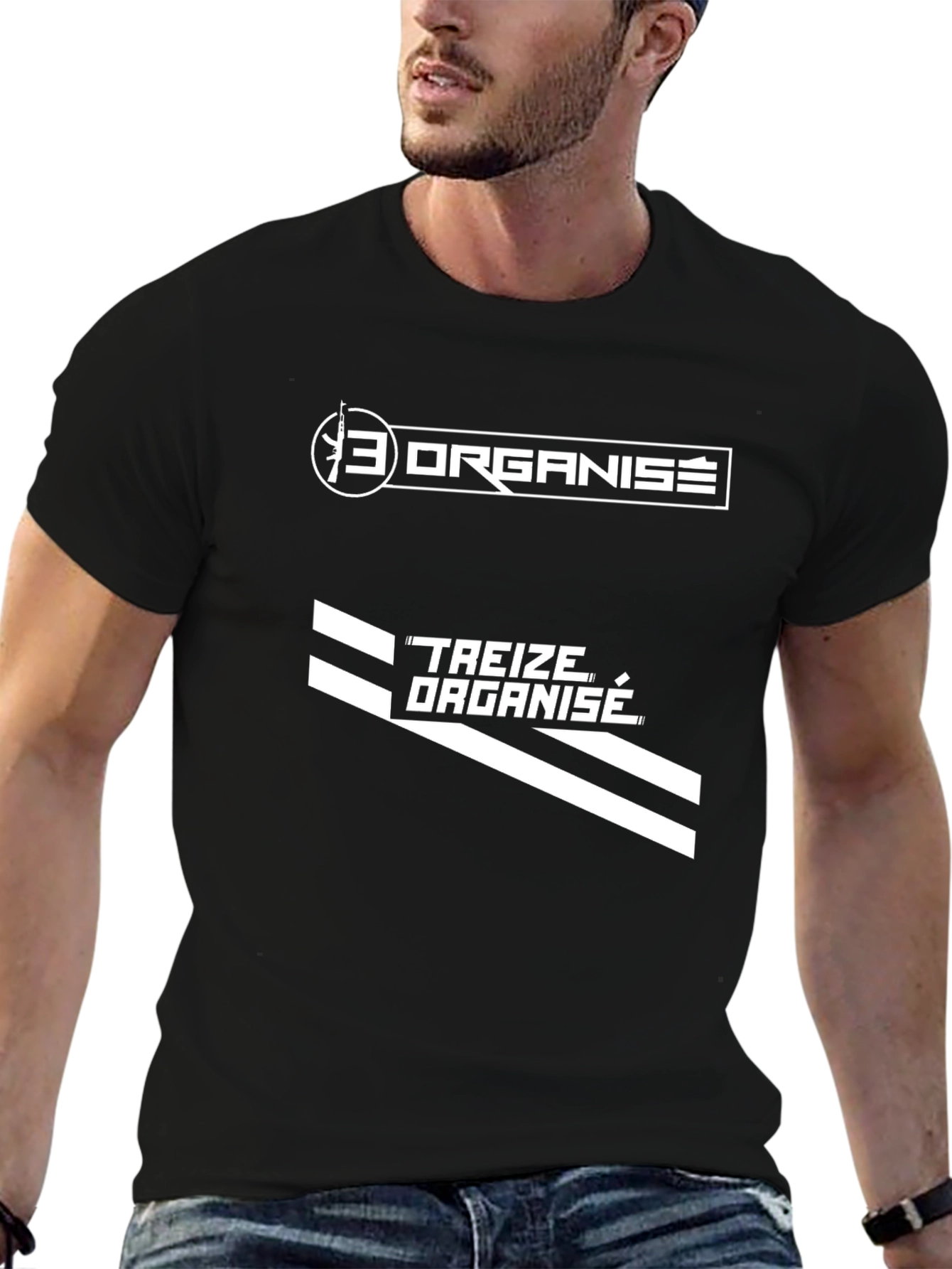 Black Treize Organise T-Shirt - Black Graphic Tee view 6