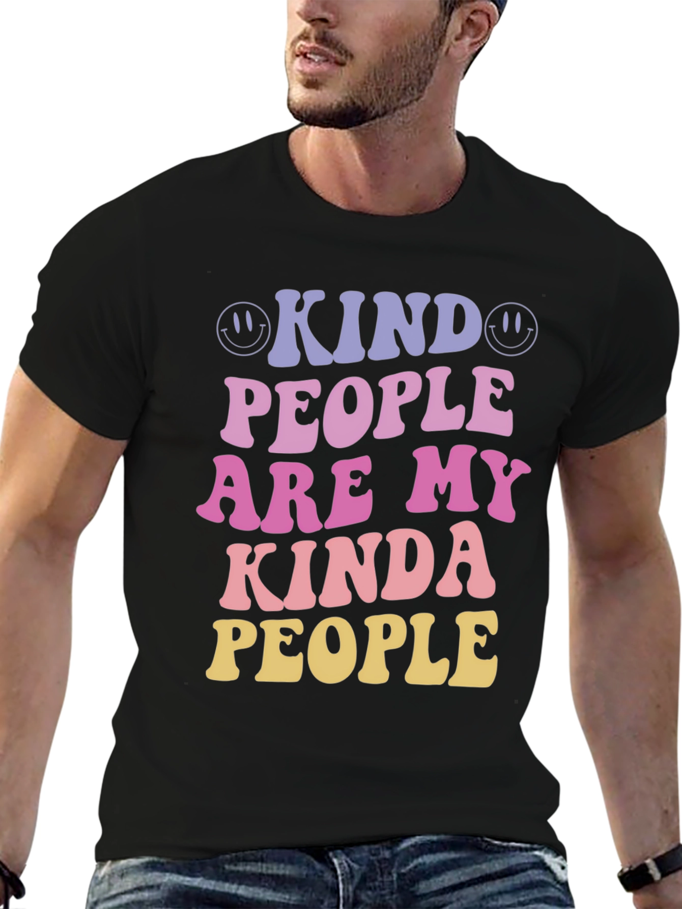 Black Kind People Graphic T-Shirt - Positive Vibes view 6