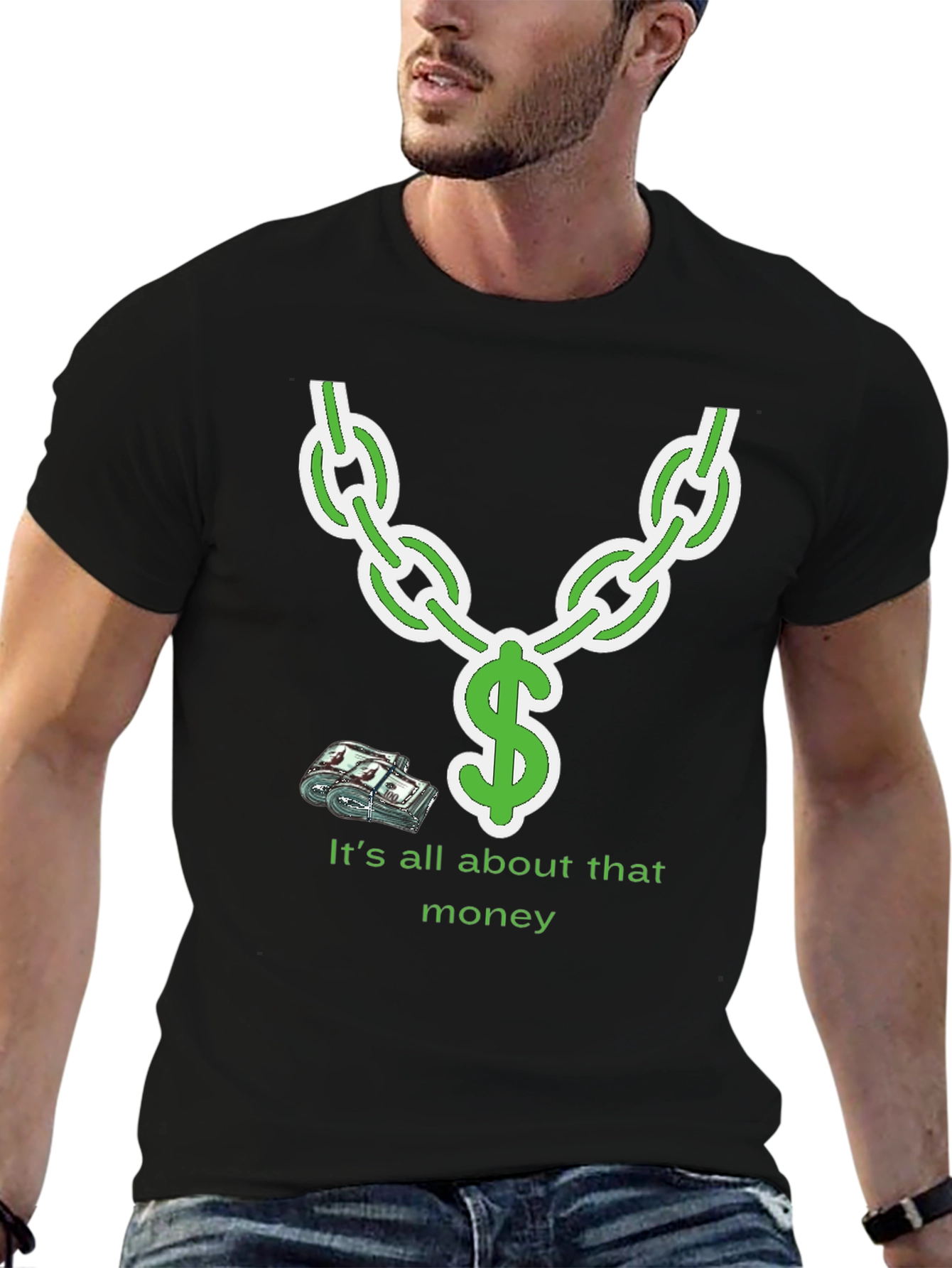 It's All About That Money Chain Graphic T-Shirt - 6