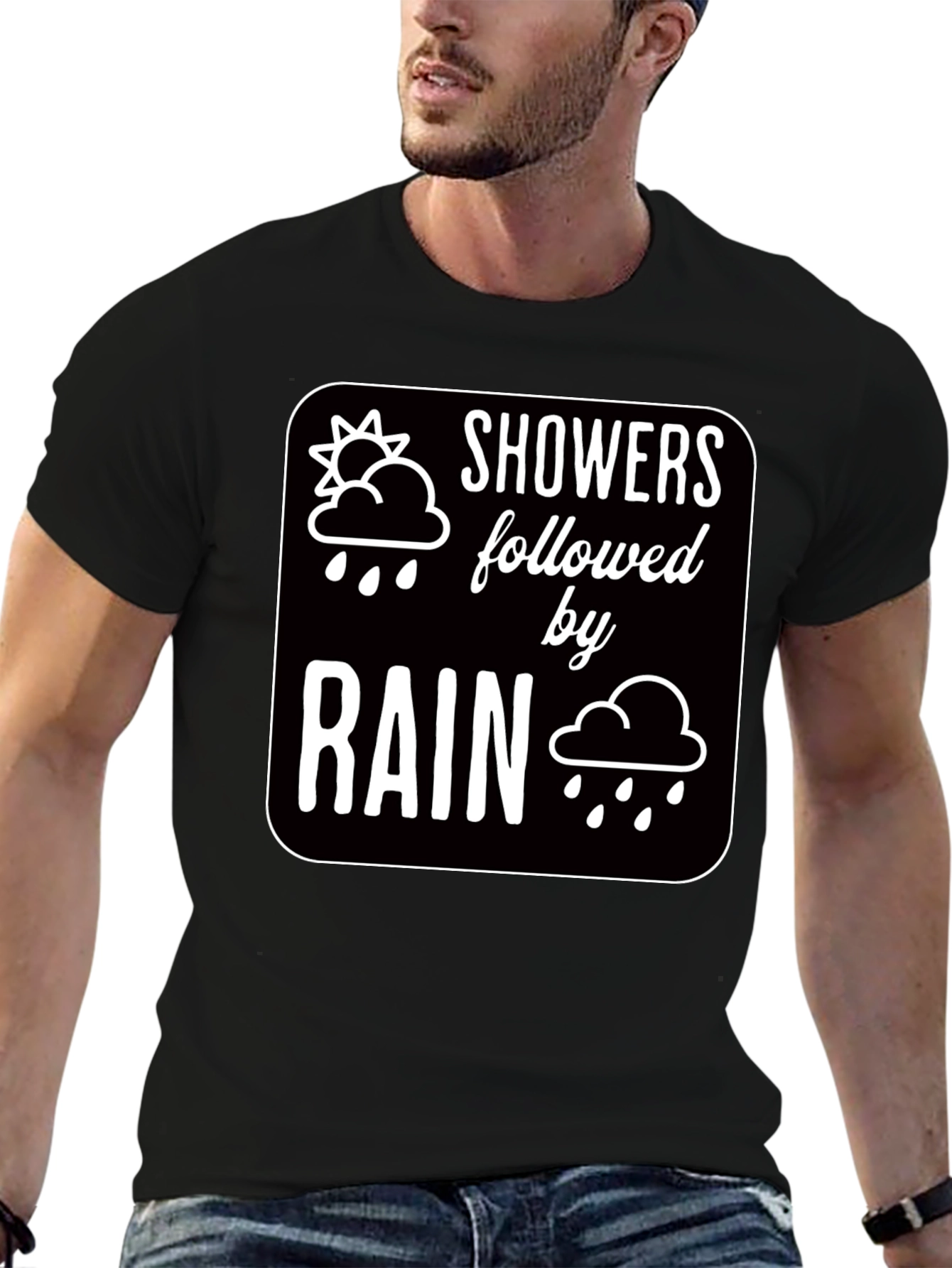 Black Showers Followed by Rain Graphic Black T-Shirt view 6